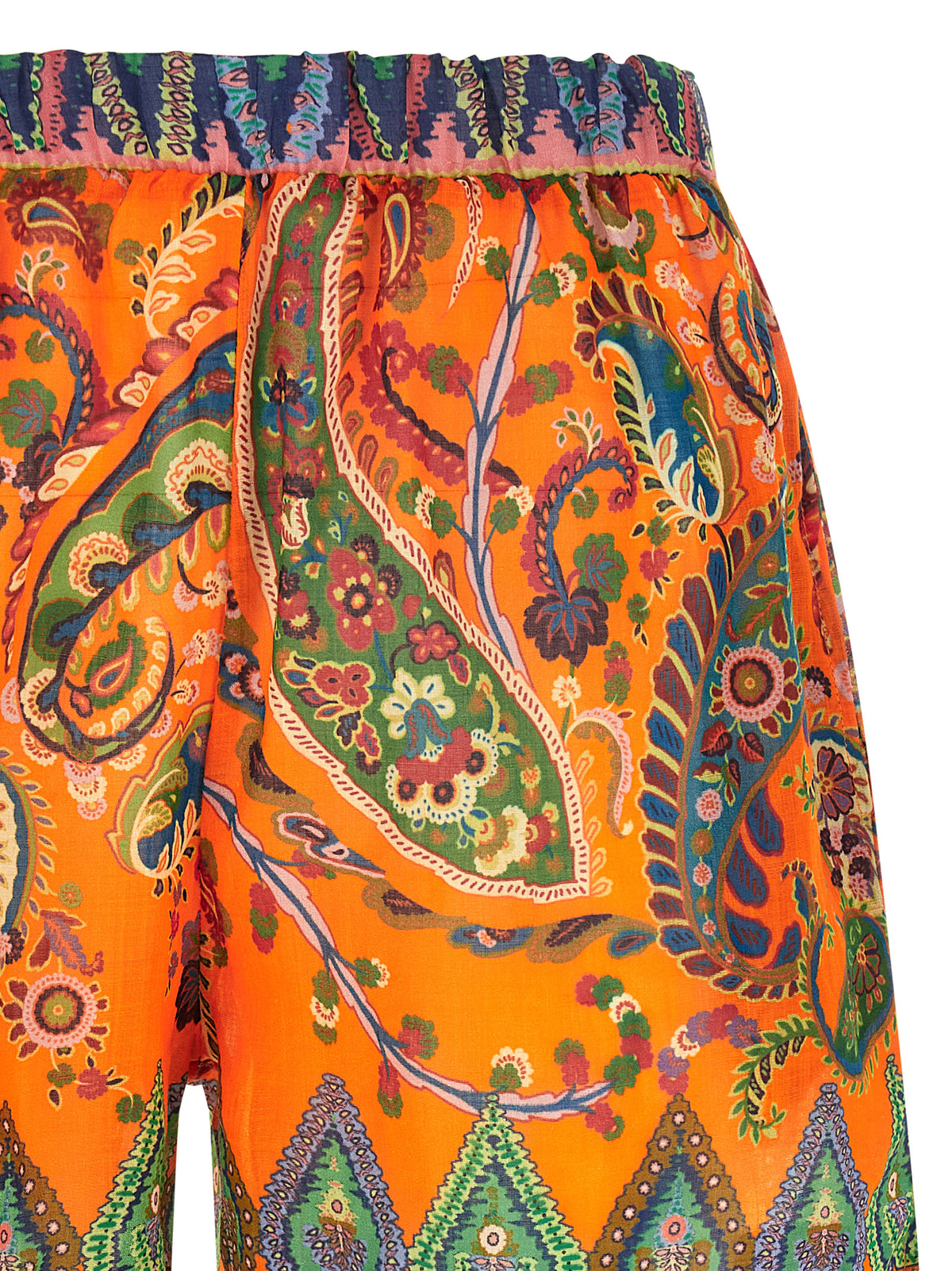 Etro Orange Ramie Bermuda Shorts Etro