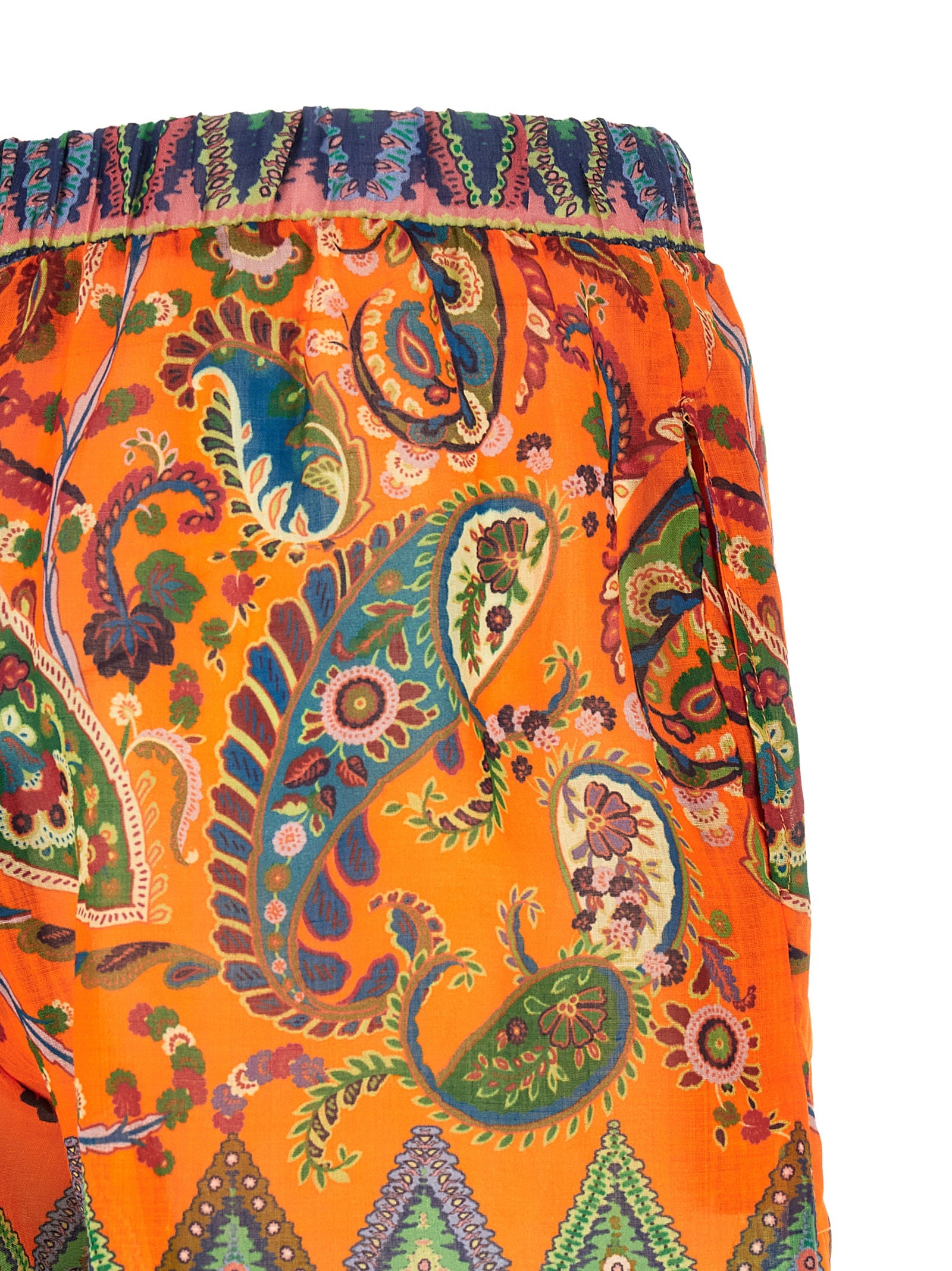 Etro Orange Ramie Bermuda Shorts Etro