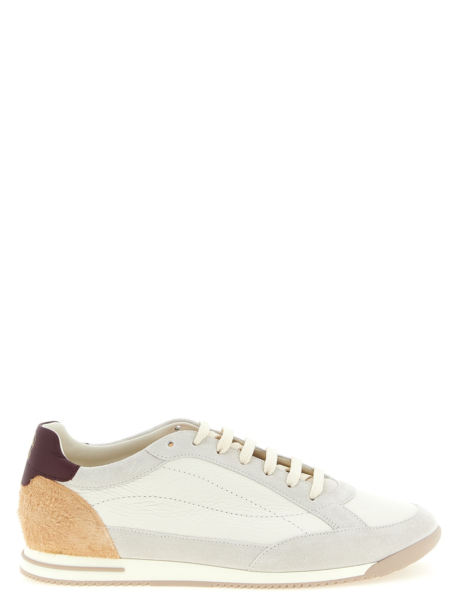 Brunello Cucinelli Beige Nubuc Leather Low Top Sneakers Brunello Cucinelli