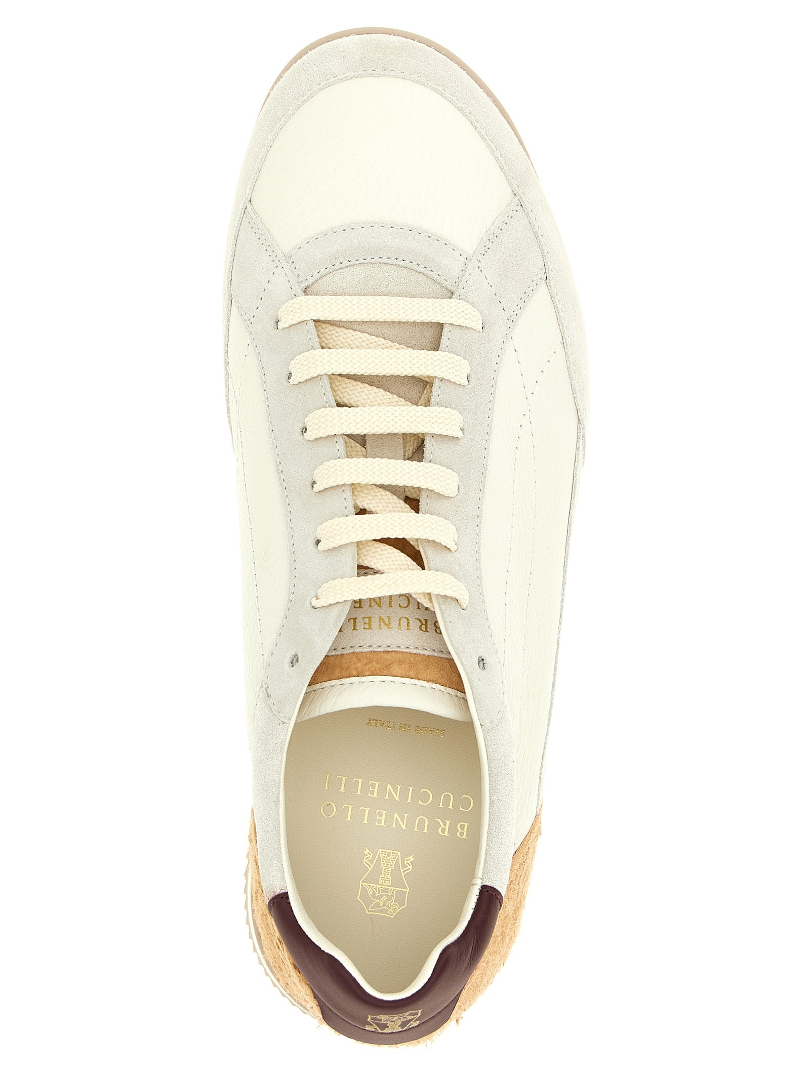 Brunello Cucinelli Beige Nubuc Leather Low Top Sneakers Brunello Cucinelli