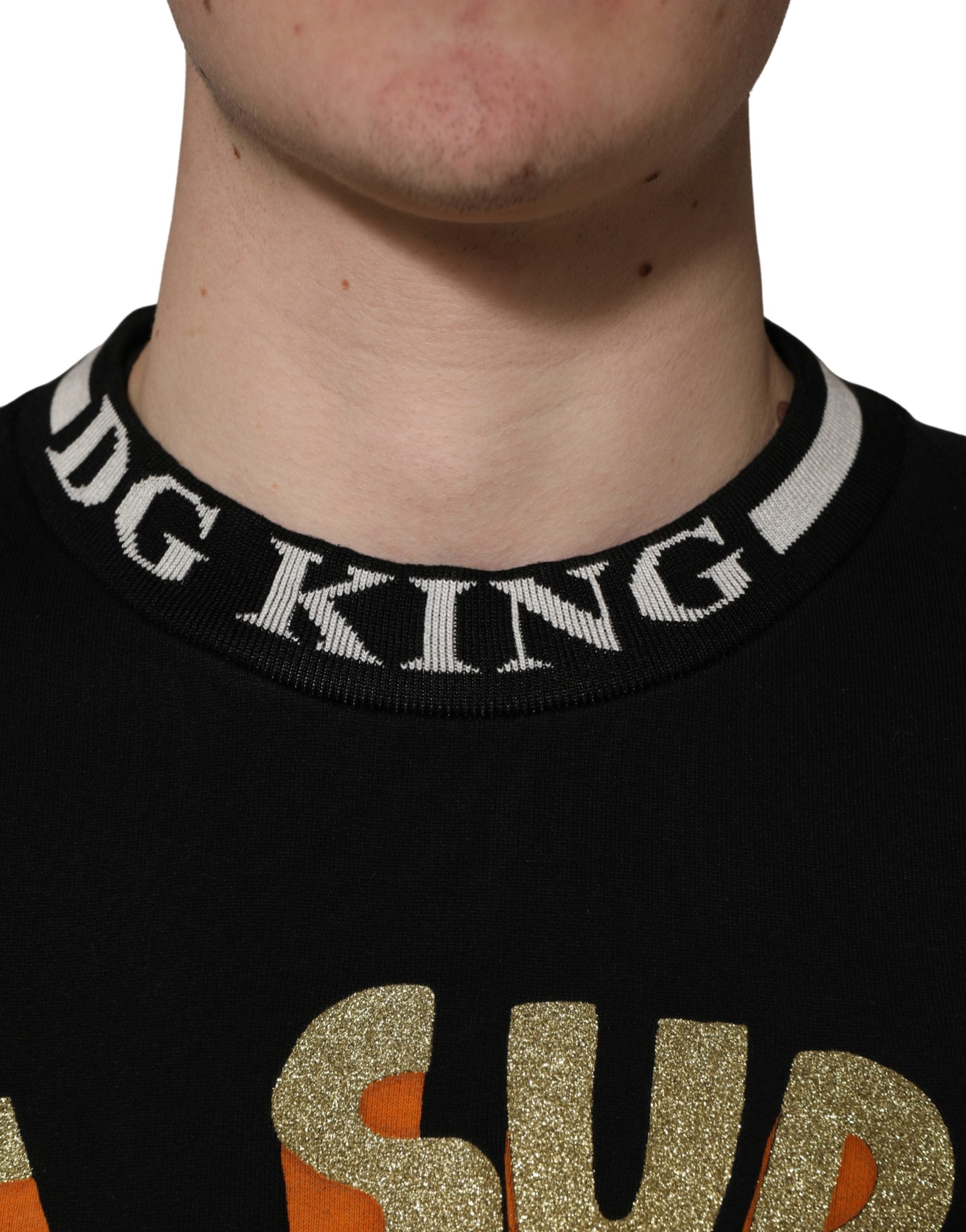 Dolce & Gabbana Black Super King Crew Neck Sweatshirt Sweater Dolce & Gabbana