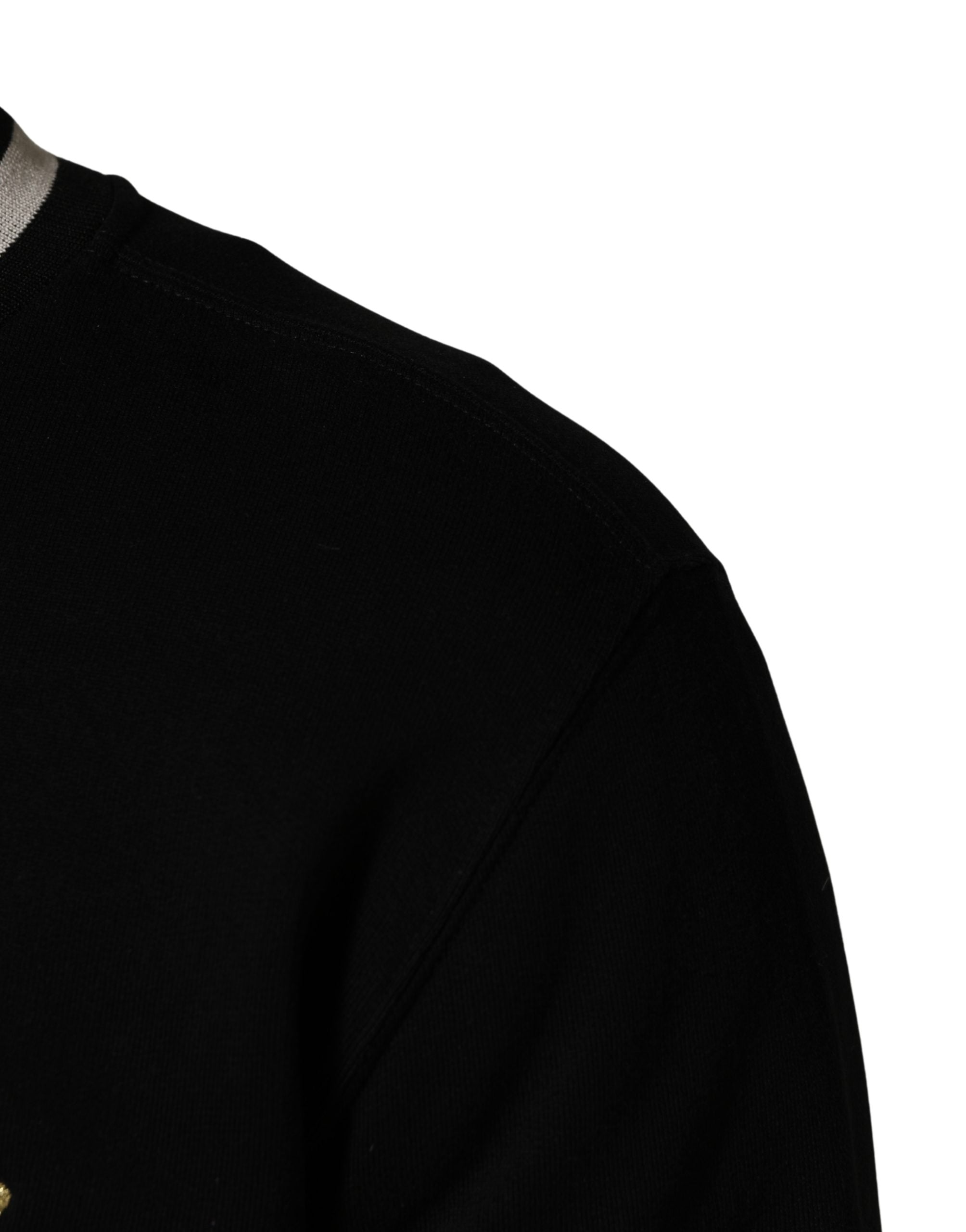 Dolce & Gabbana Black Super King Crew Neck Sweatshirt Sweater Dolce & Gabbana