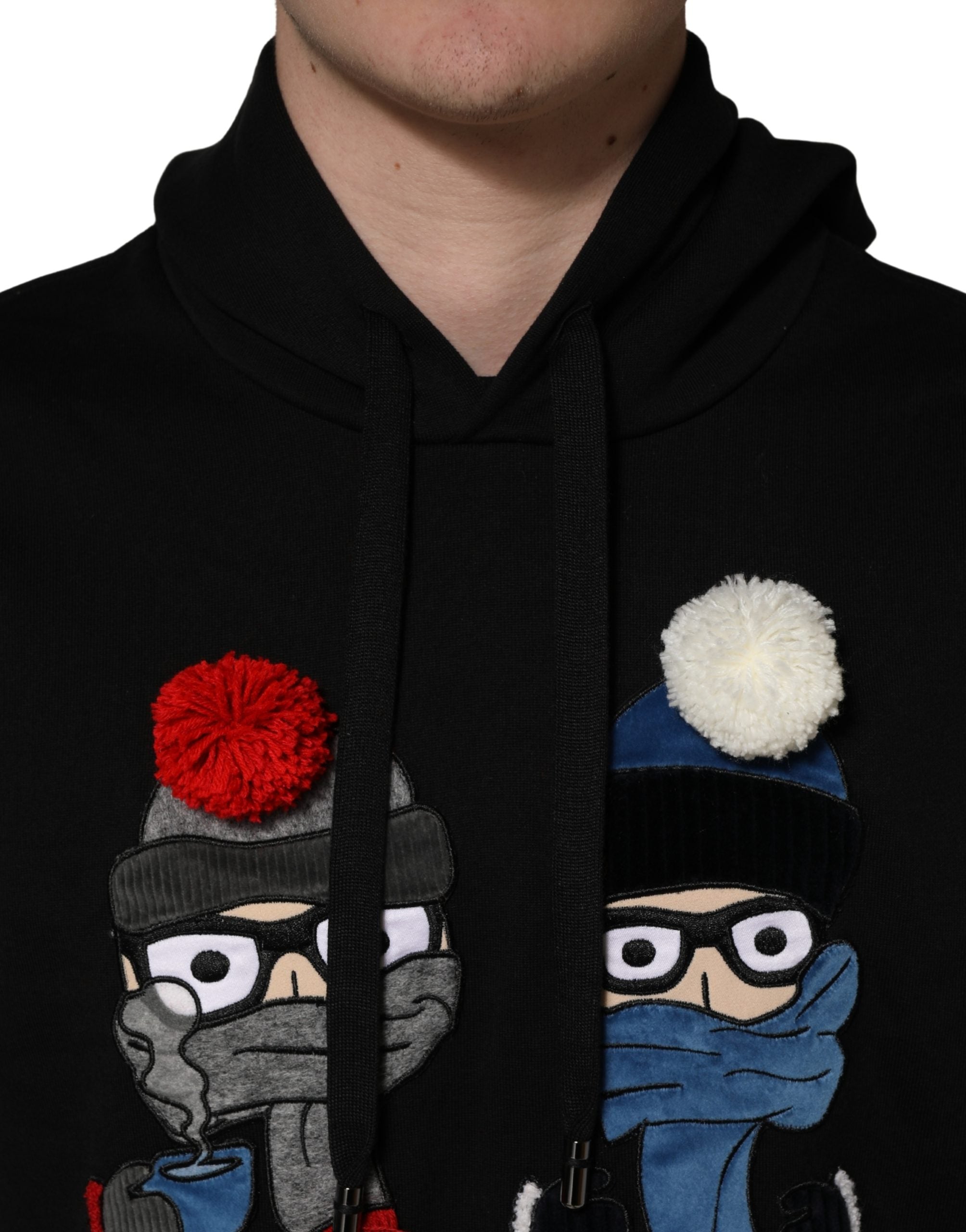 Dolce & Gabbana #dgfamily Black Cotton Hooded Men Sweatshirt Sweater Dolce & Gabbana