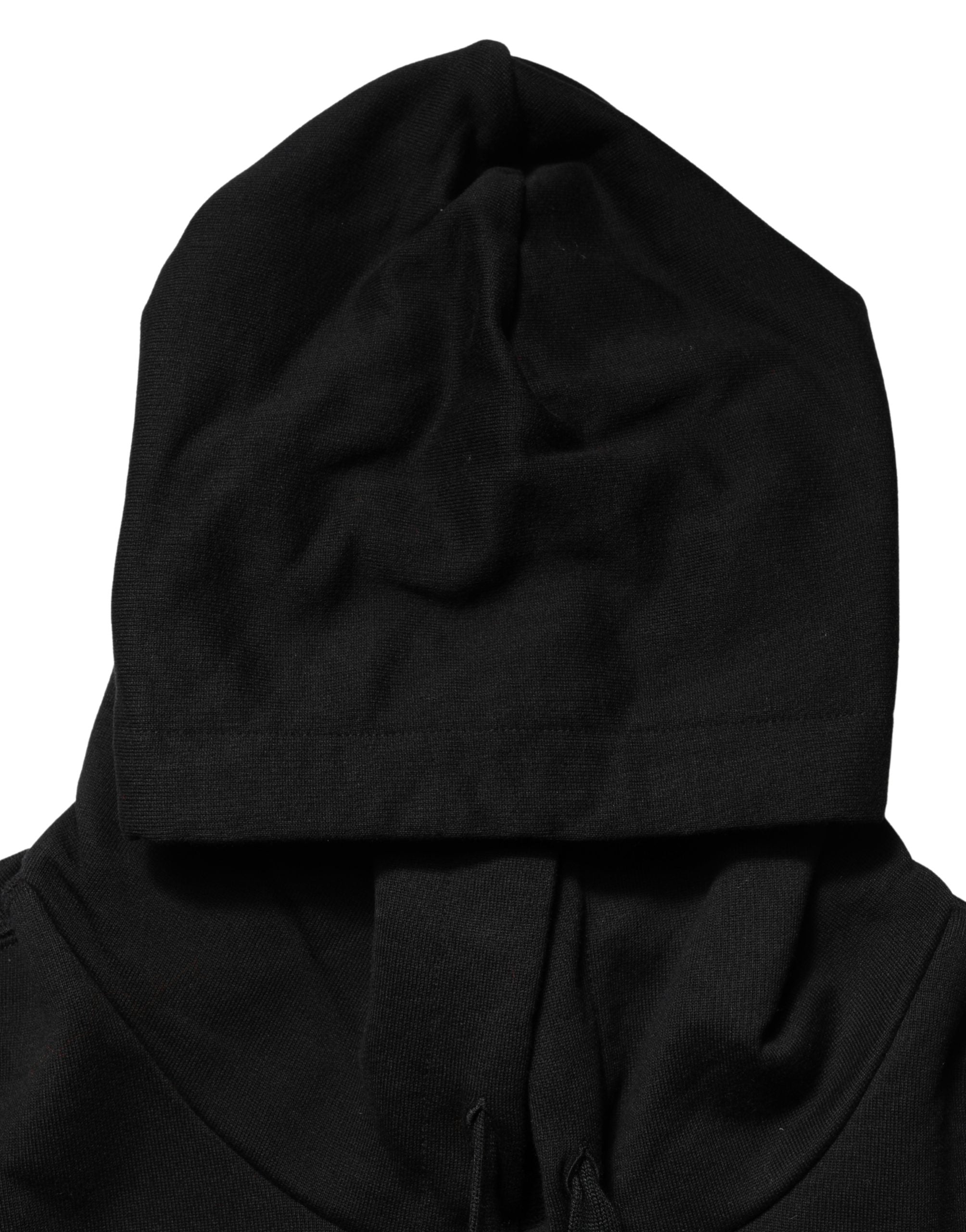 Dolce & Gabbana #dgfamily Black Cotton Hooded Men Sweatshirt Sweater Dolce & Gabbana