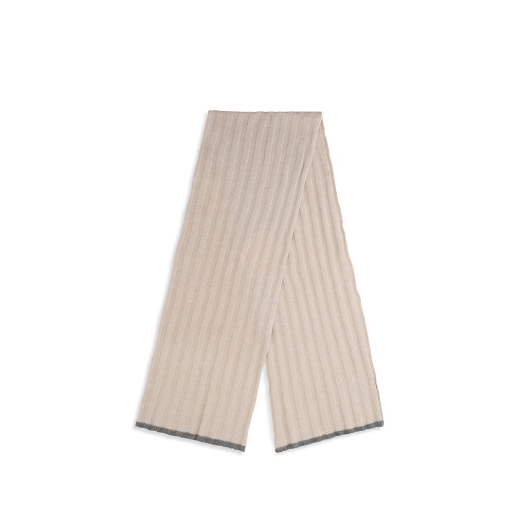 Brunello Cucinelli Beige Cashmere Scarf Brunello Cucinelli