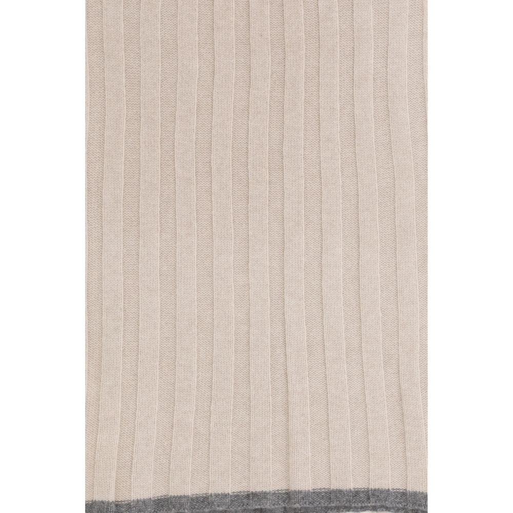 Brunello Cucinelli Beige Cashmere Scarf Brunello Cucinelli