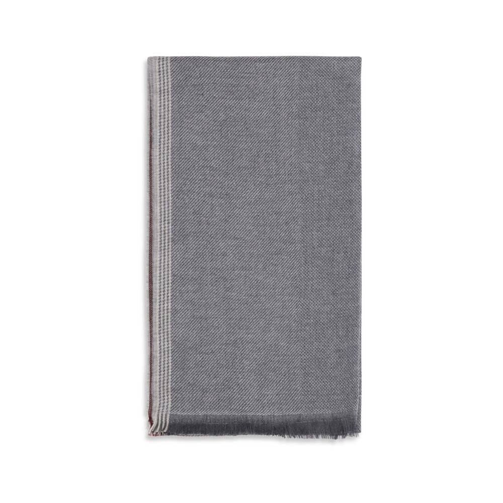 Brunello Cucinelli Gray Cashmere Scarf Brunello Cucinelli