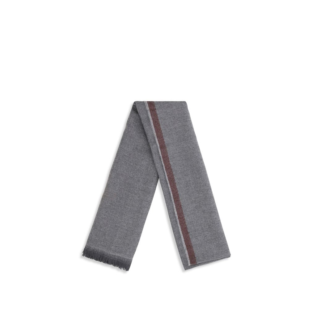 Brunello Cucinelli Gray Cashmere Scarf Brunello Cucinelli