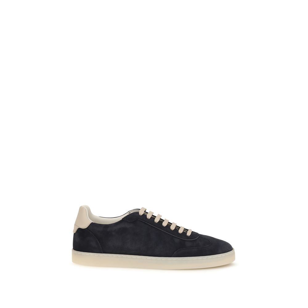 Brunello Cucinelli Brown Calf Leather Bos Taurus Low Top Sneakers Brunello Cucinelli
