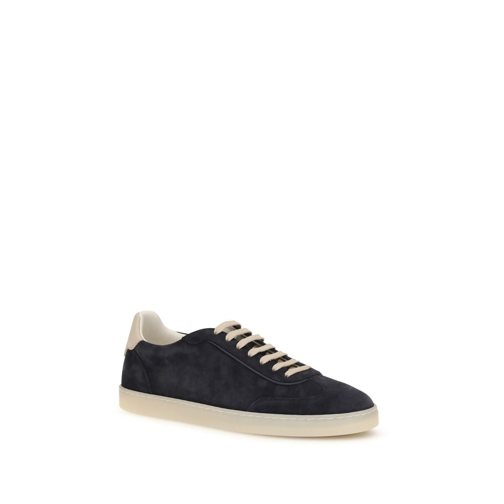 Brunello Cucinelli Brown Calf Leather Bos Taurus Low Top Sneakers Brunello Cucinelli
