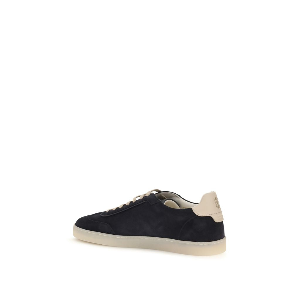 Brunello Cucinelli Brown Calf Leather Bos Taurus Low Top Sneakers Brunello Cucinelli