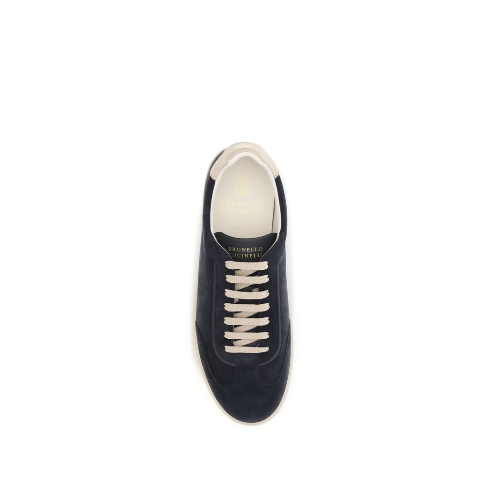 Brunello Cucinelli Brown Calf Leather Bos Taurus Low Top Sneakers Brunello Cucinelli