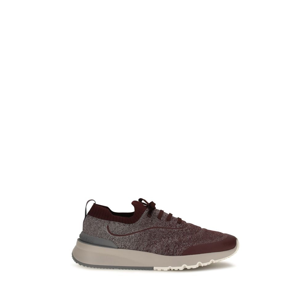 Brunello Cucinelli Bordeaux Cotton Athletic Sneakers Brunello Cucinelli
