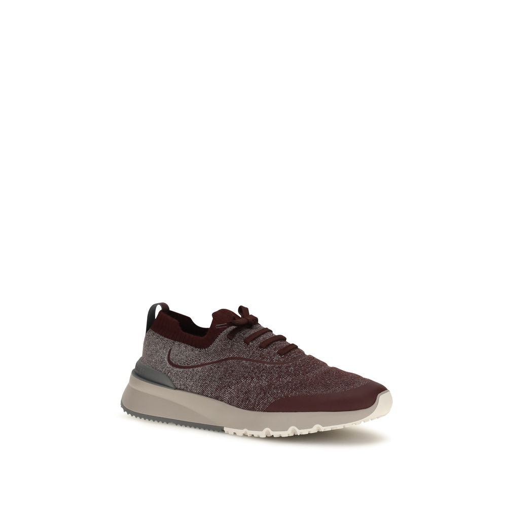 Brunello Cucinelli Bordeaux Cotton Athletic Sneakers Brunello Cucinelli