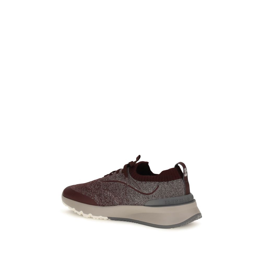 Brunello Cucinelli Bordeaux Cotton Athletic Sneakers Brunello Cucinelli