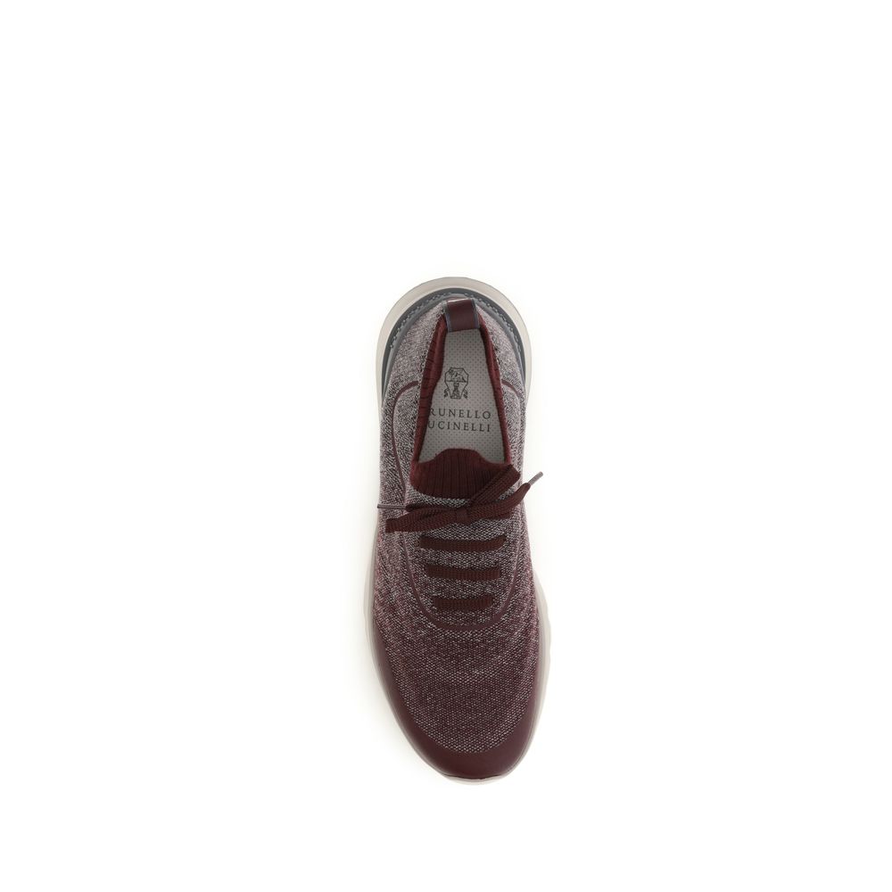 Brunello Cucinelli Bordeaux Cotton Athletic Sneakers Brunello Cucinelli