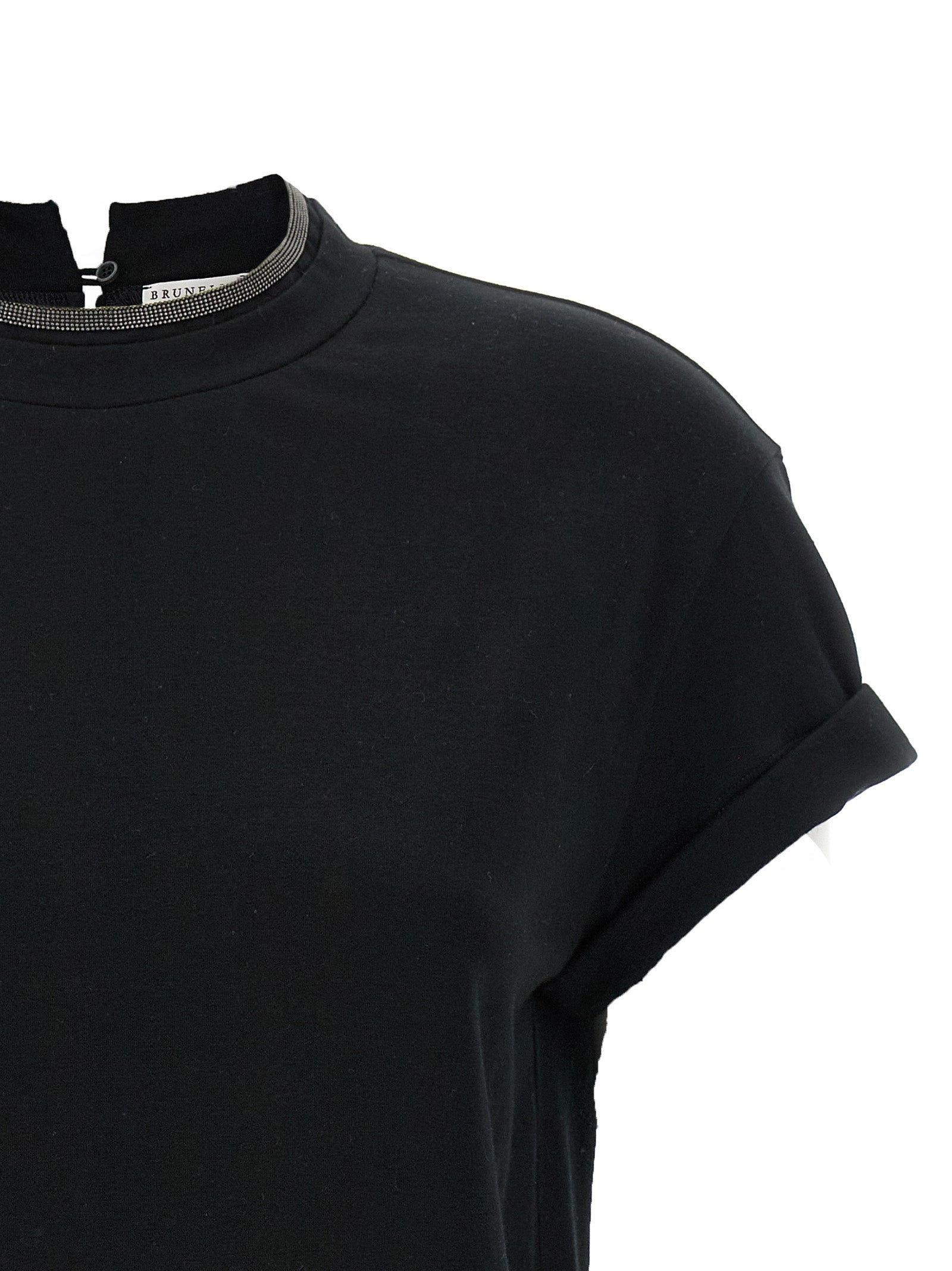 Brunello Cucinelli Black Cotton T-Shirt Brunello Cucinelli