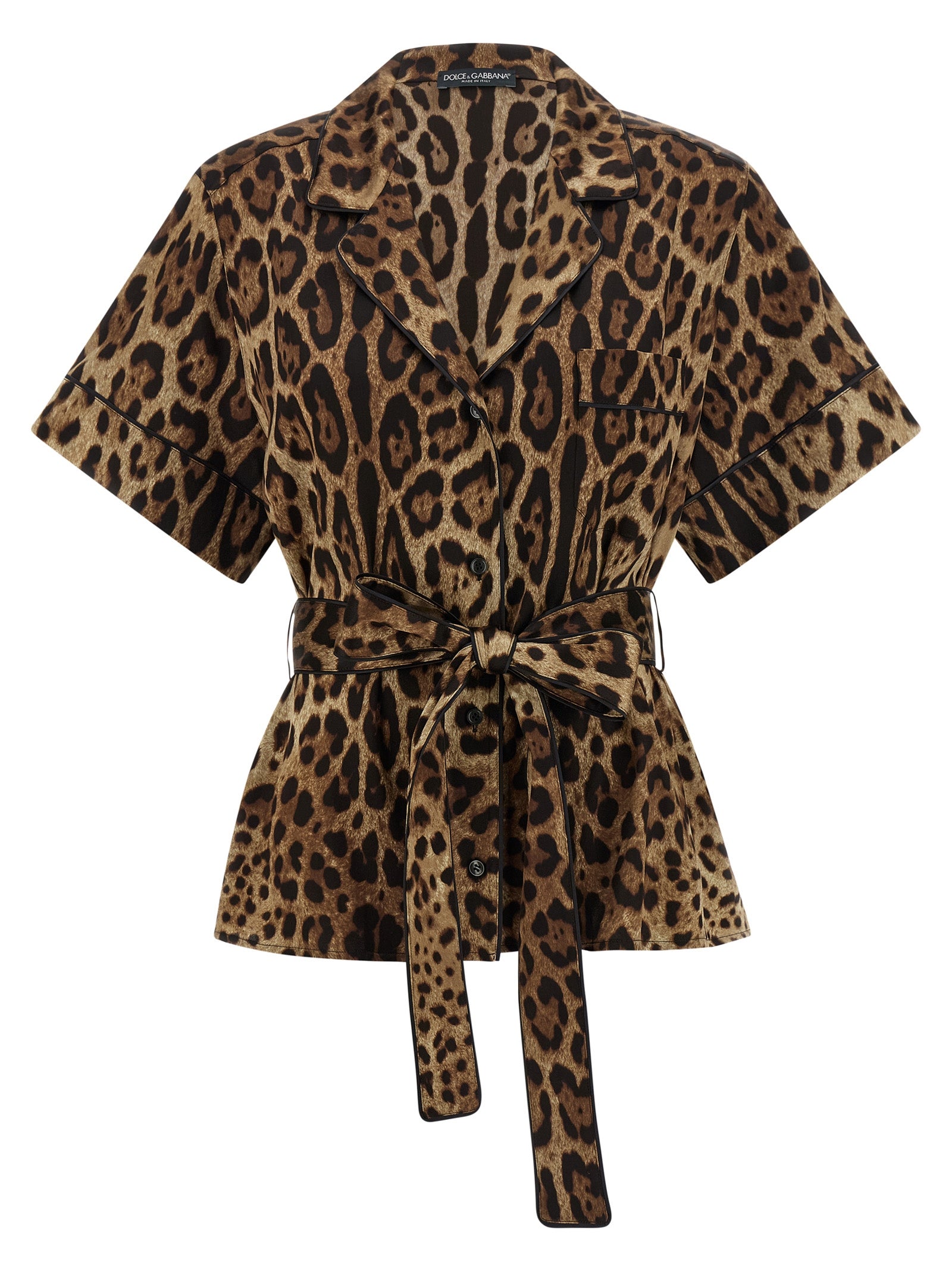 Dolce & Gabbana Brown Silk Blouse Dolce & Gabbana