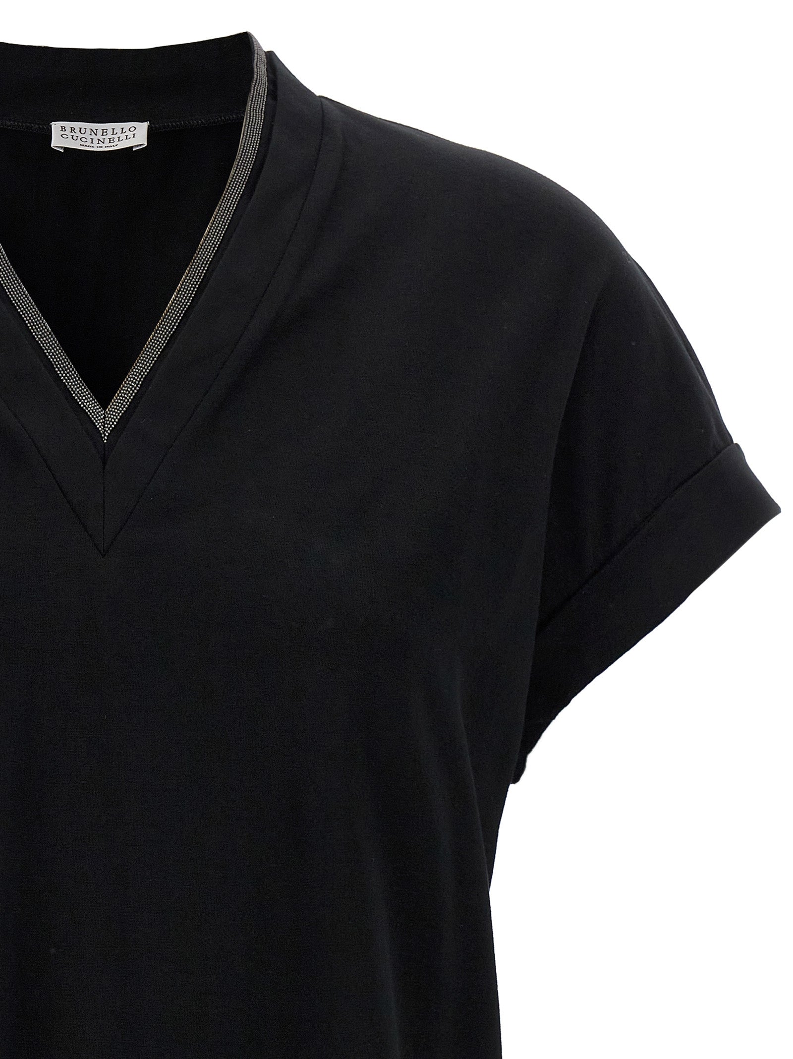 Brunello Cucinelli Black Cotton T-Shirt Brunello Cucinelli
