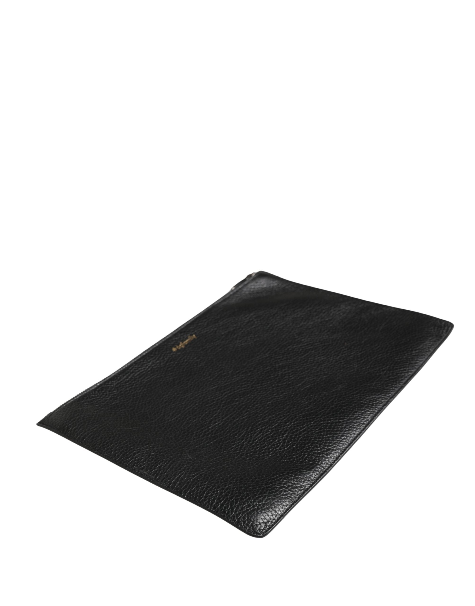 Dolce & Gabbana Black #DGFamily Embellished Leather Clutch Borse Bag Dolce & Gabbana