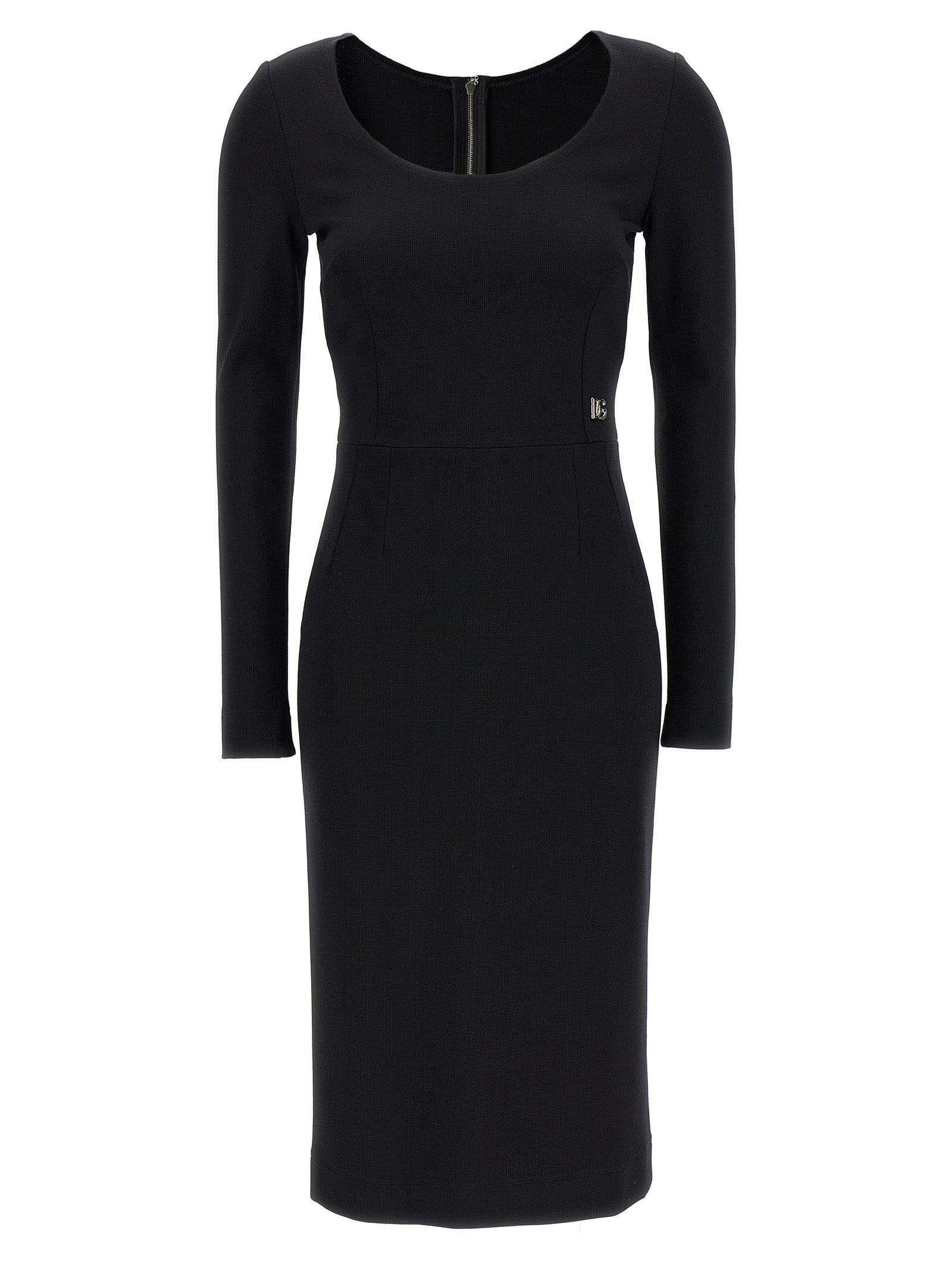 Dolce & Gabbana Black Viscose Midi Dress Dolce & Gabbana