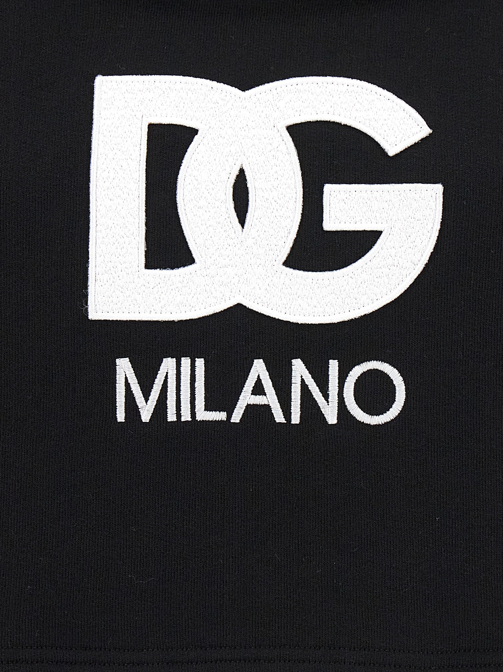 Dolce & Gabbana Black Cotton Hoodie Dolce & Gabbana