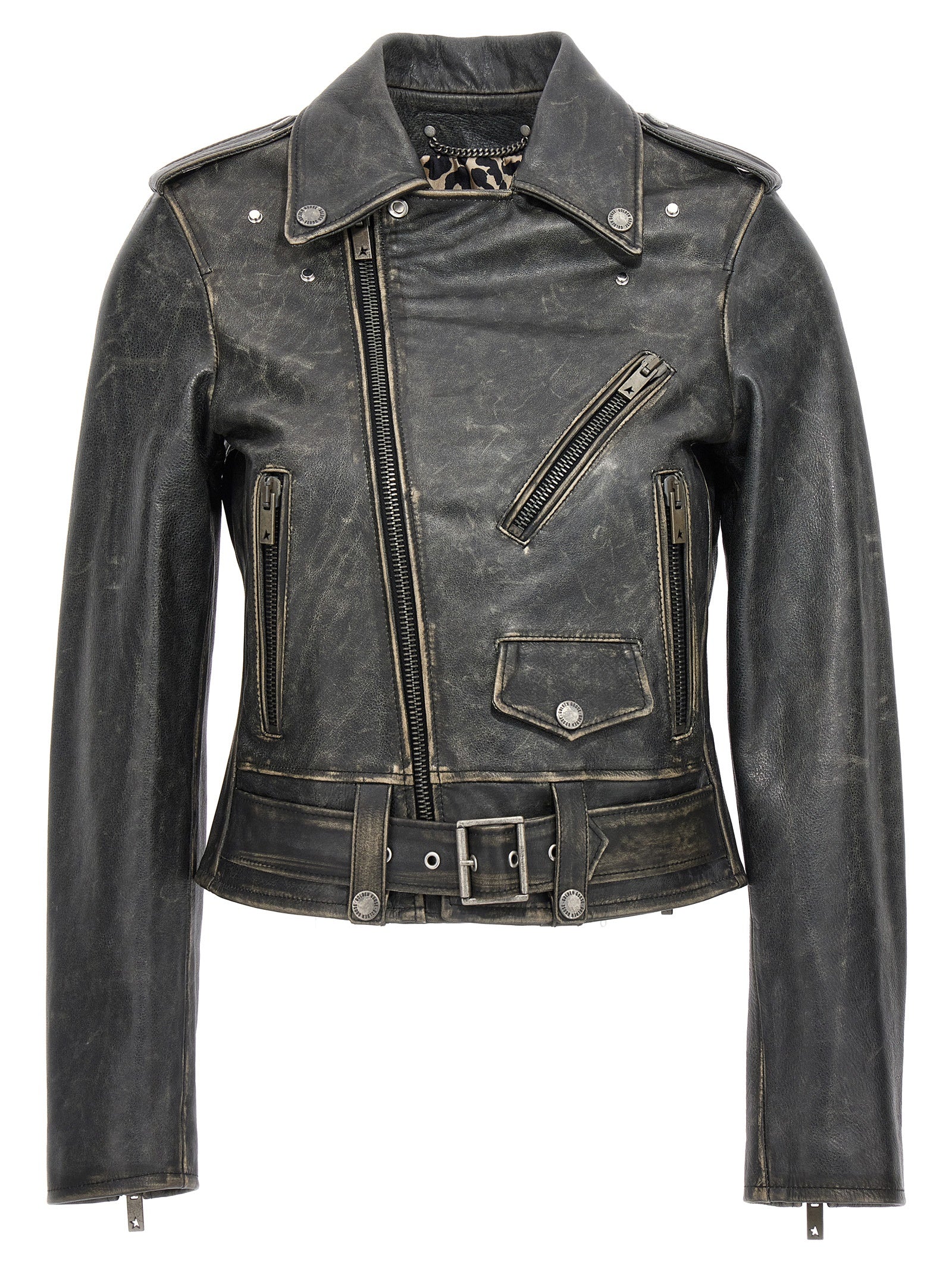 Golden Goose Black Cowhide Leather Jacket Golden Goose