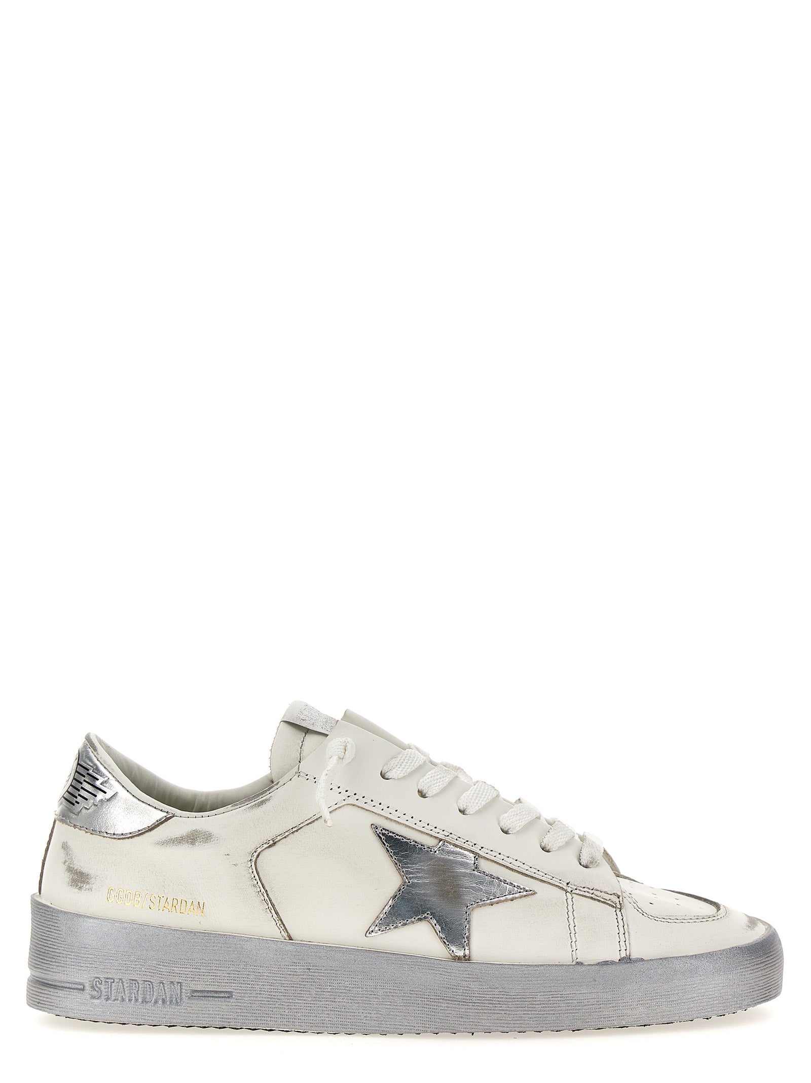Golden Goose Silver Cowhide Athletic Sneakers Golden Goose