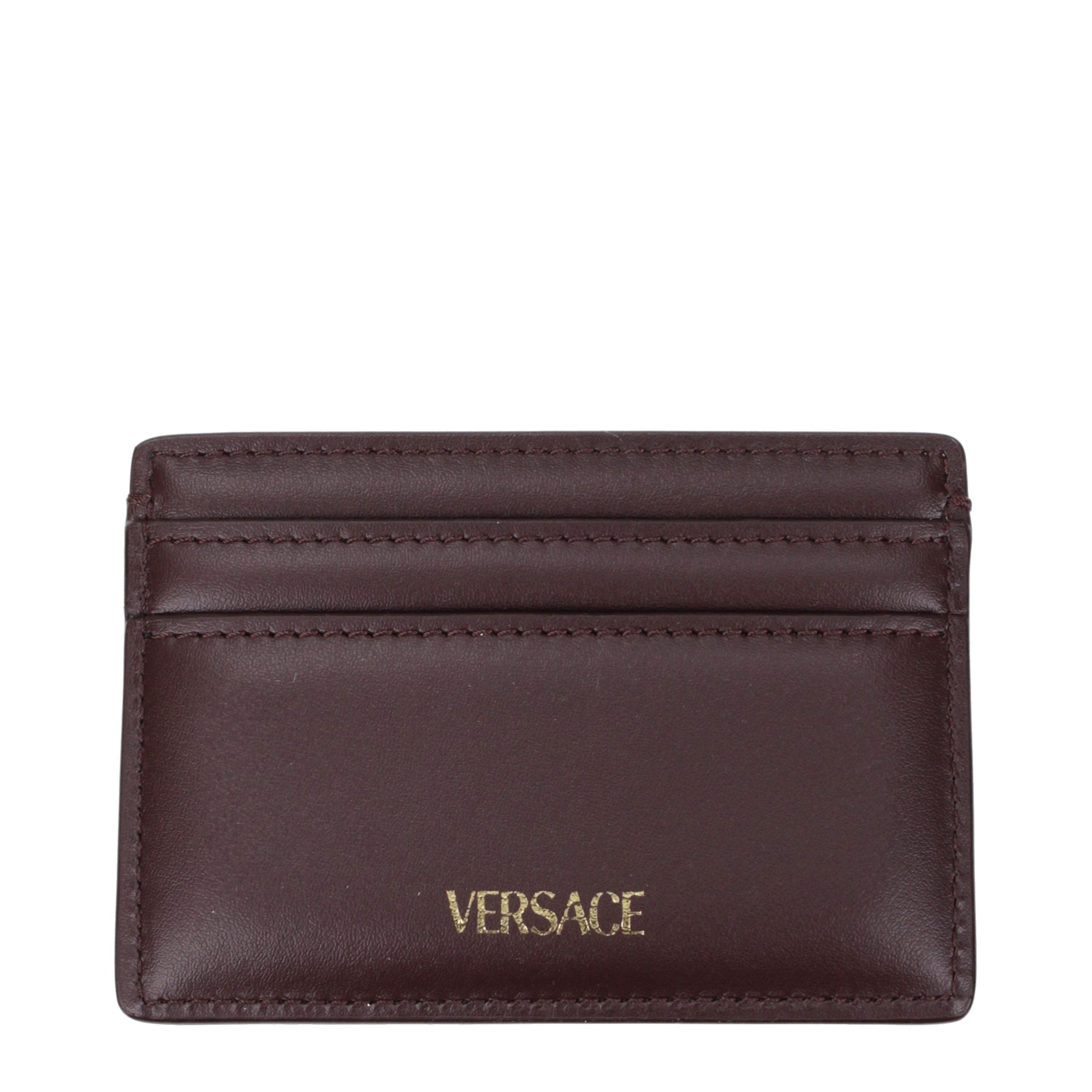 Versace Brown Leather Cardholder Versace