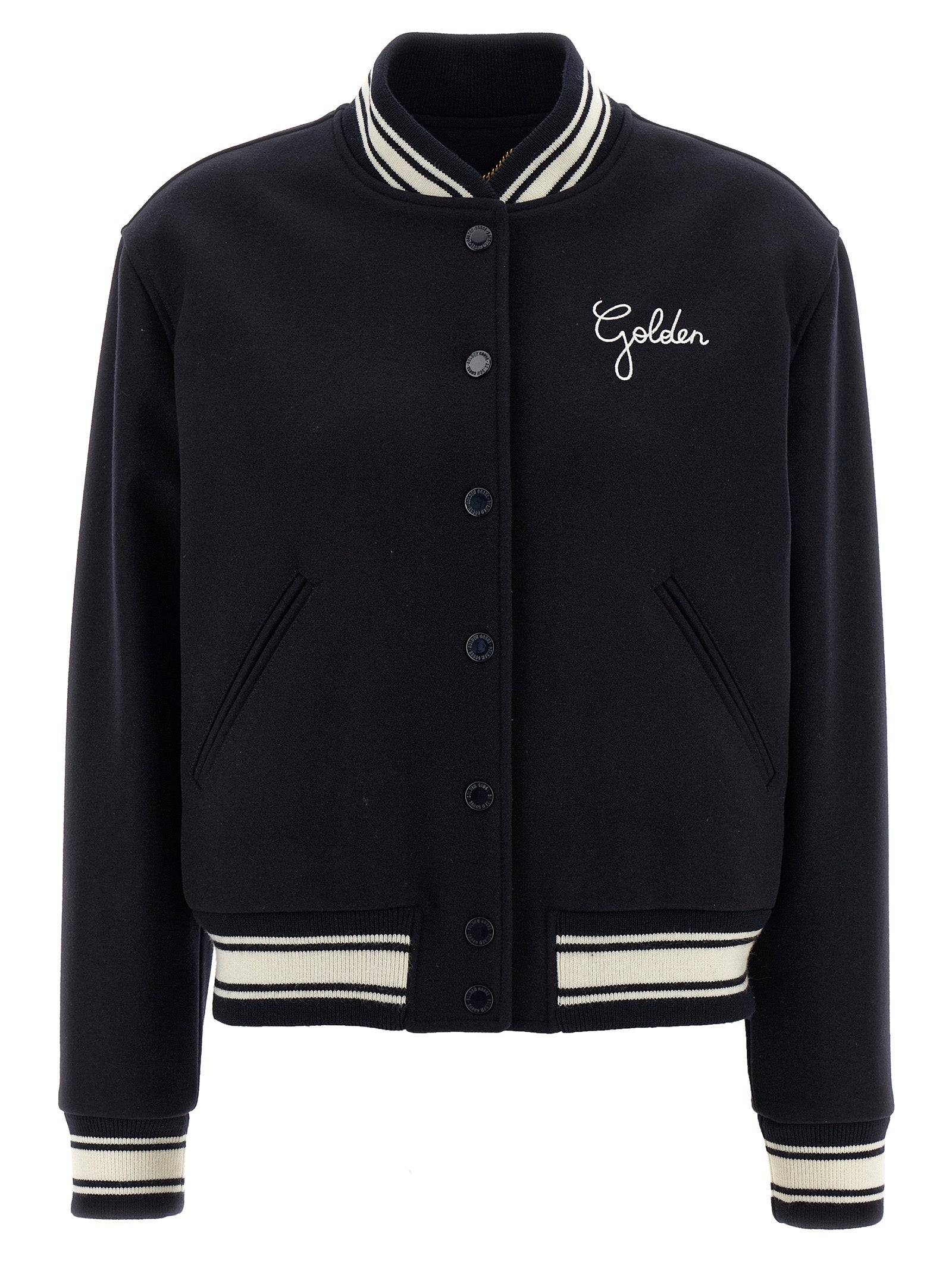 Golden Goose Blue Virgin Wool Bomber Golden Goose