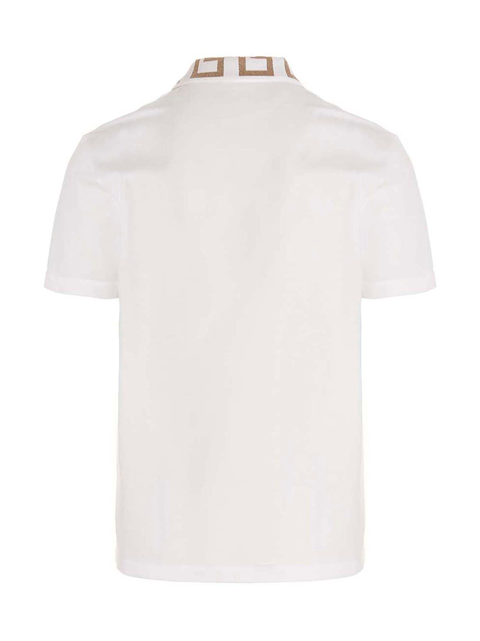 Versace White Cotton Polo Shirt Versace