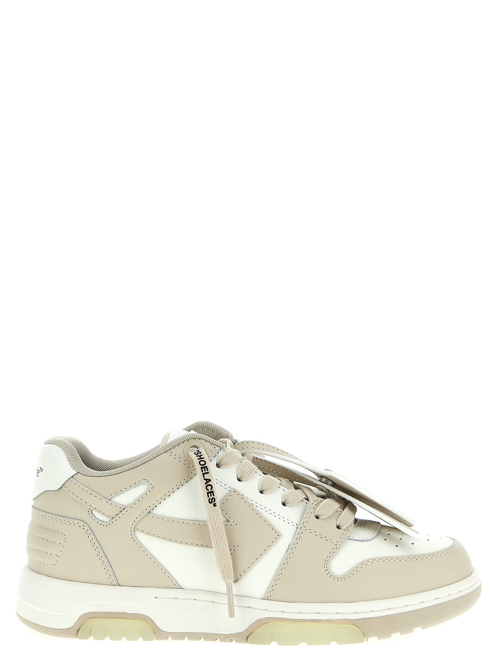 Off-White Beige Calfskin Low Top Sneakers Off-White