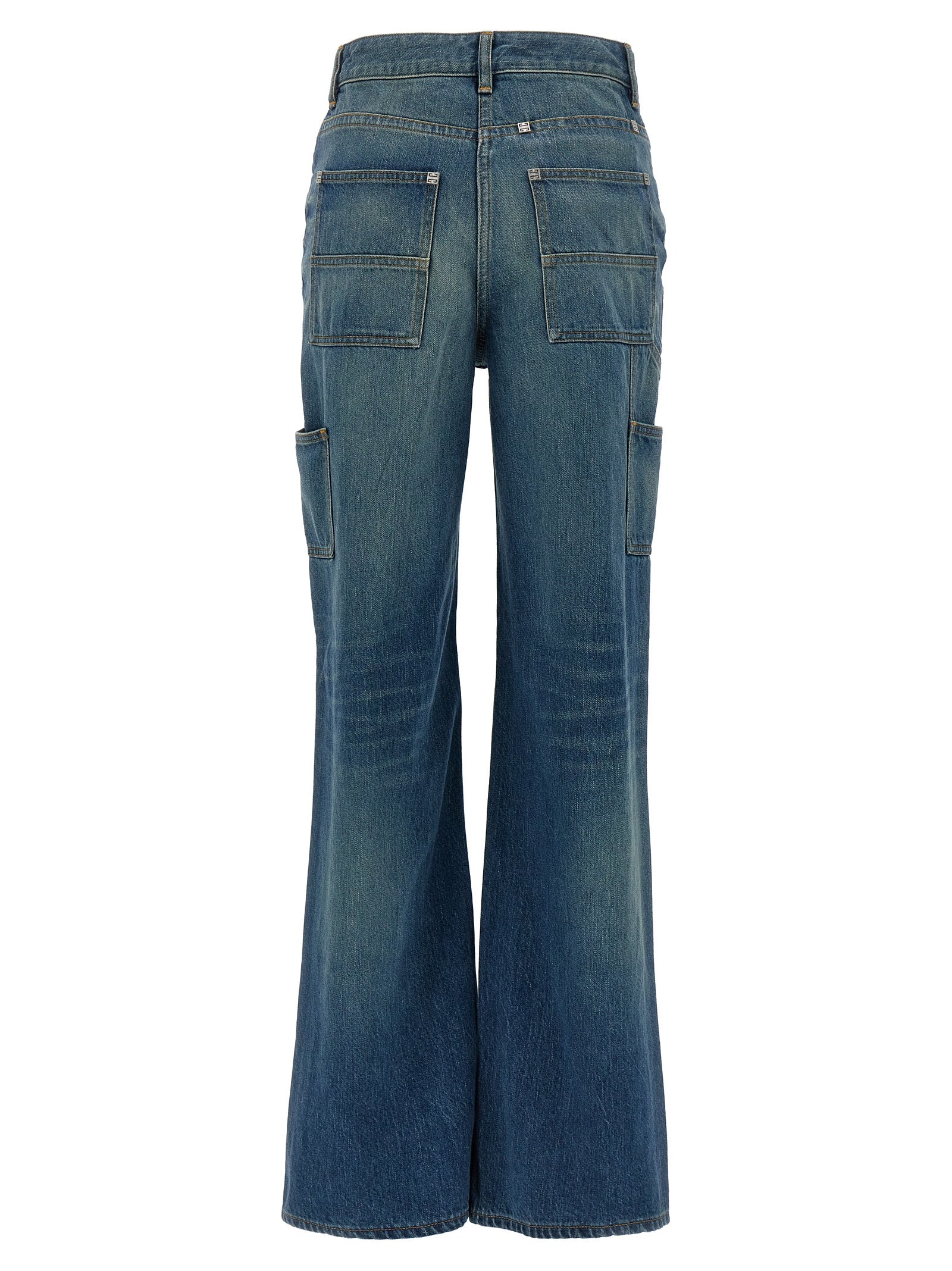 Givenchy Blue Cotton Flared Jeans Givenchy