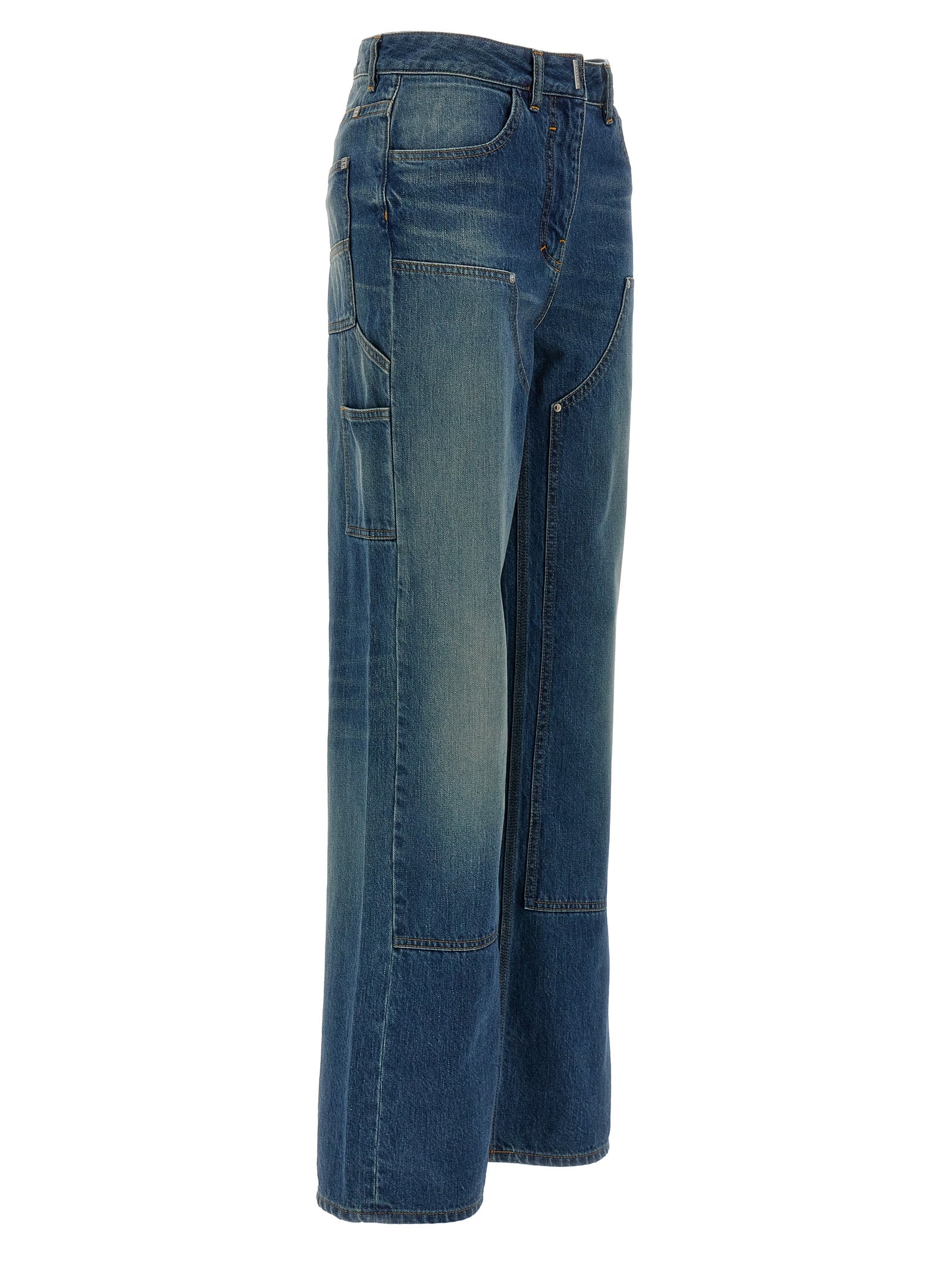 Givenchy Blue Cotton Flared Jeans Givenchy