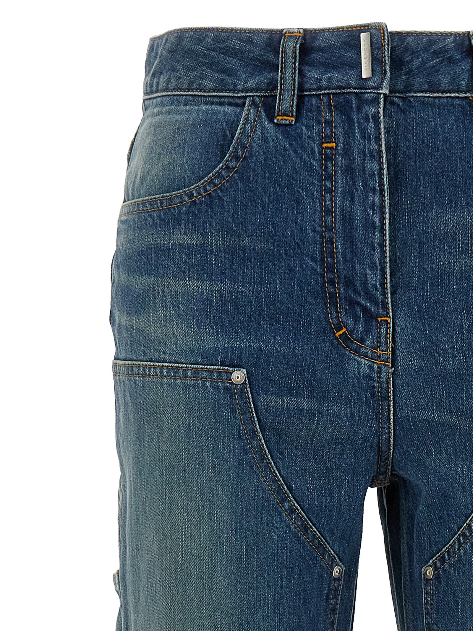 Givenchy Blue Cotton Flared Jeans Givenchy