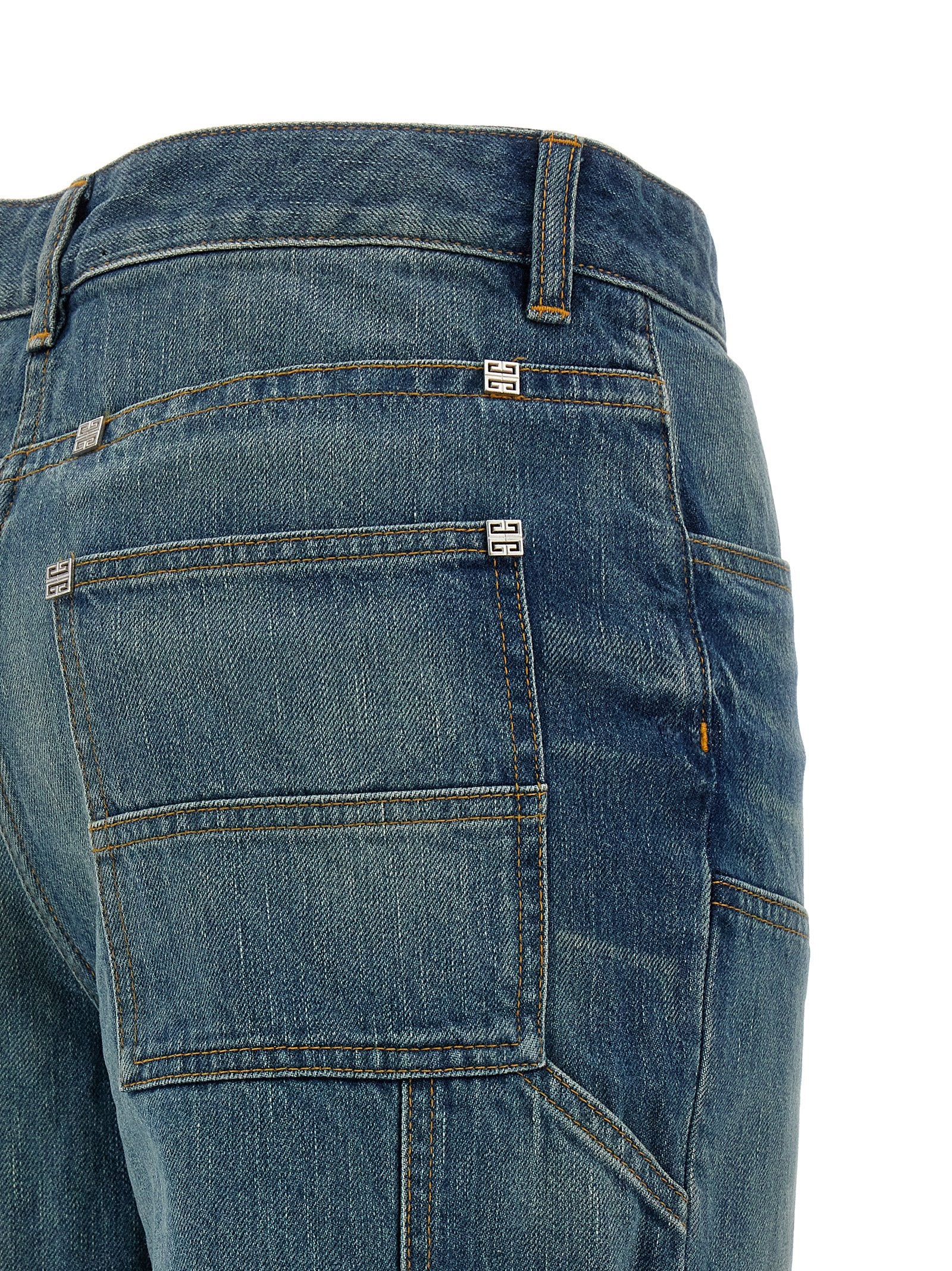 Givenchy Blue Cotton Flared Jeans Givenchy