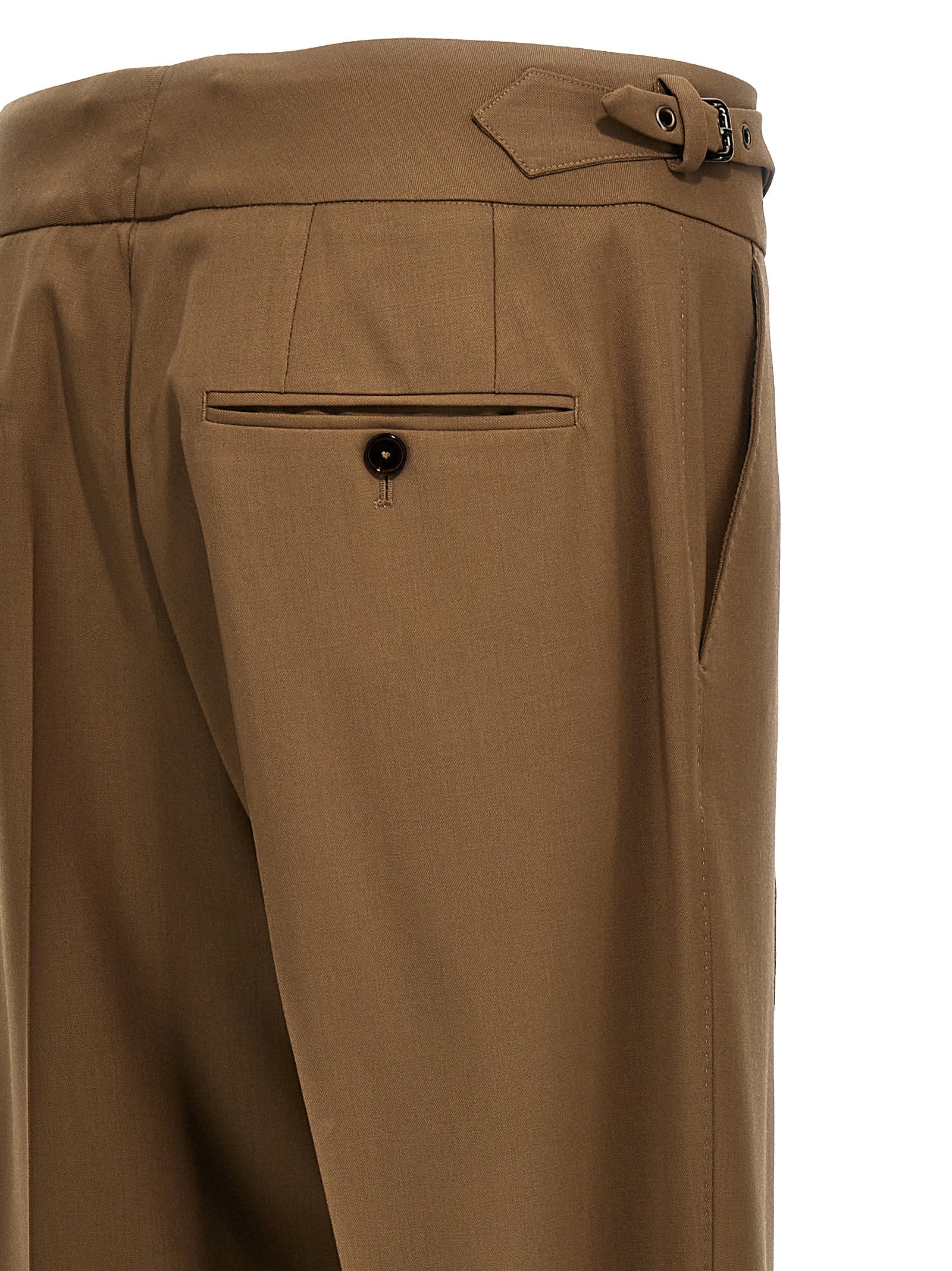 Dolce & Gabbana Brown Virgin Wool Dress Pants Dolce & Gabbana