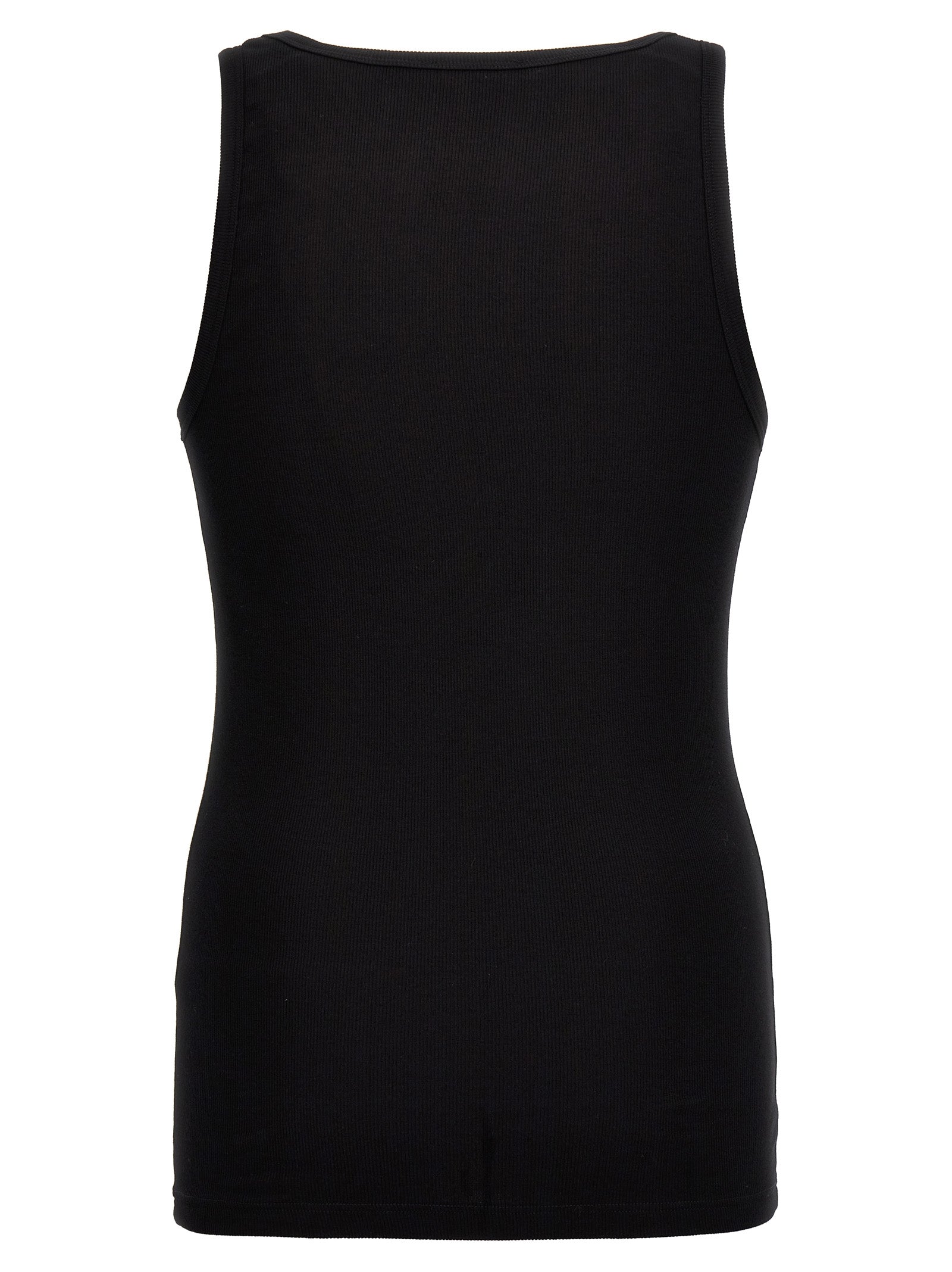 Versace Black Cotton Sleeveles T-Shirt Versace