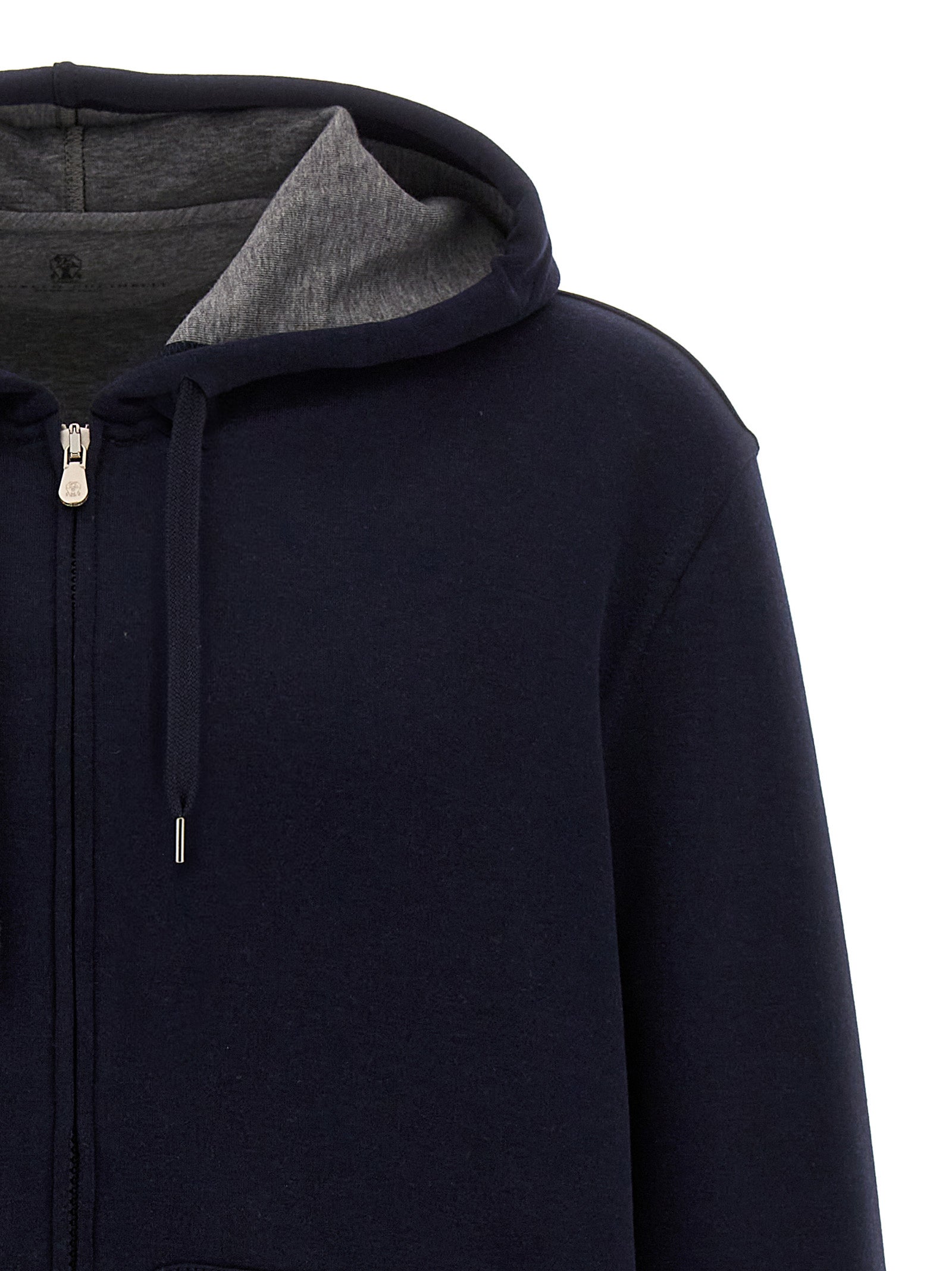 Brunello Cucinelli Blue Cotton Sweatshirt Brunello Cucinelli