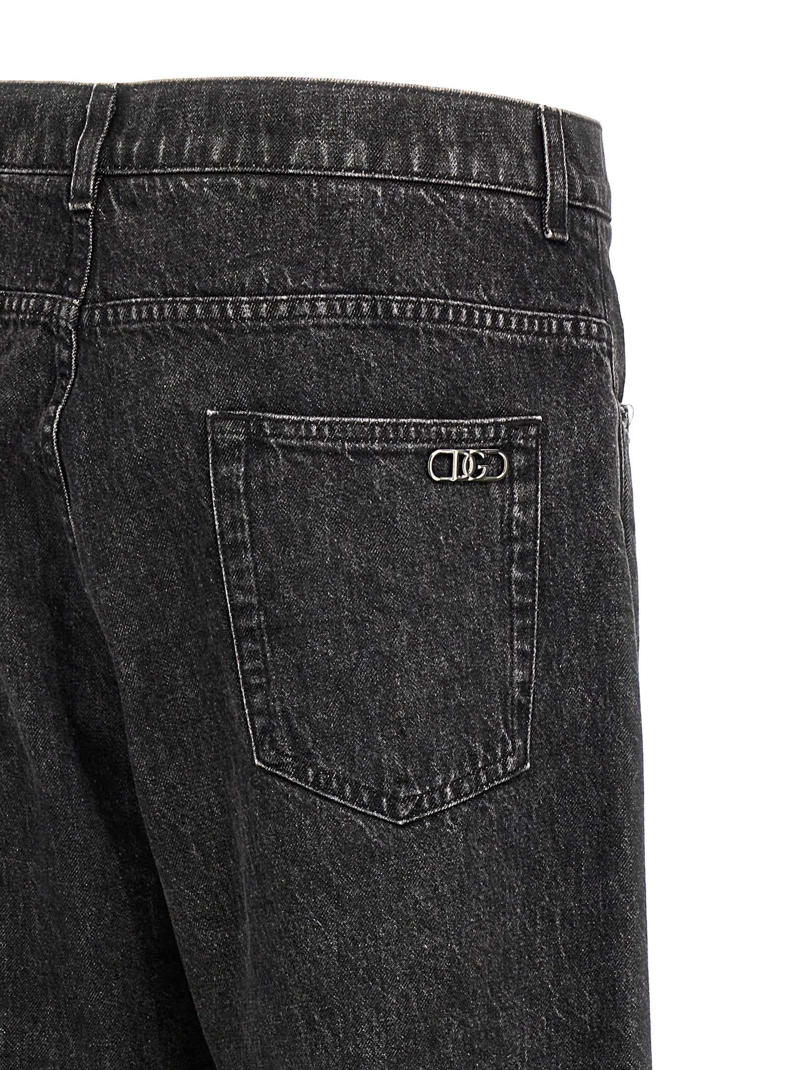 Dolce & Gabbana Black Cotton Relaxed Fit Jeans