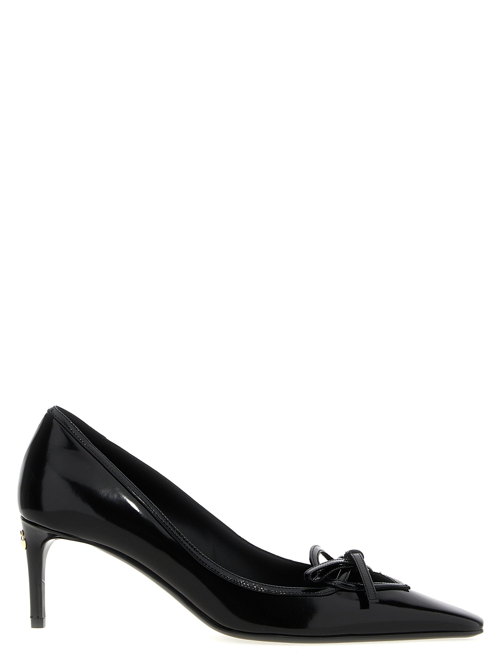Dolce & Gabbana Black Calfskin Mid Heel Pumps Dolce & Gabbana