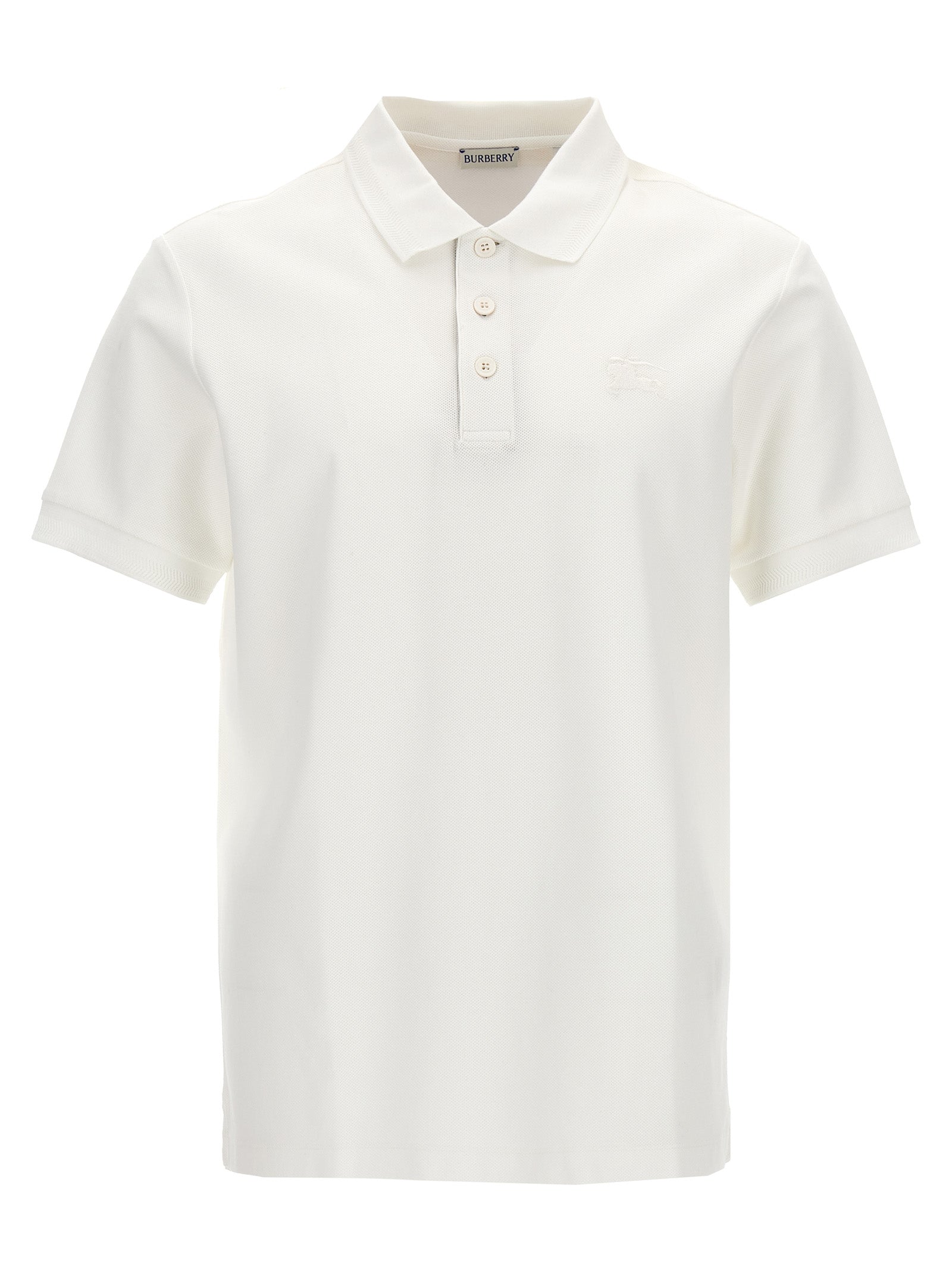 Burberry White Cotton Polo Shirt Burberry