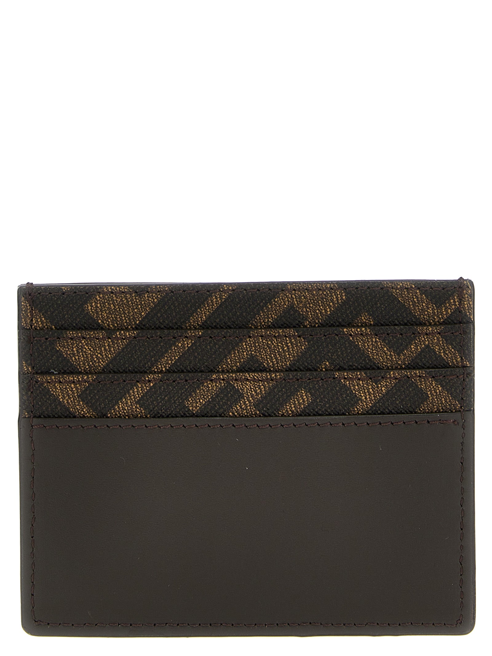Fendi Brown Calf Leather Bos Taurus Cardholder Fendi
