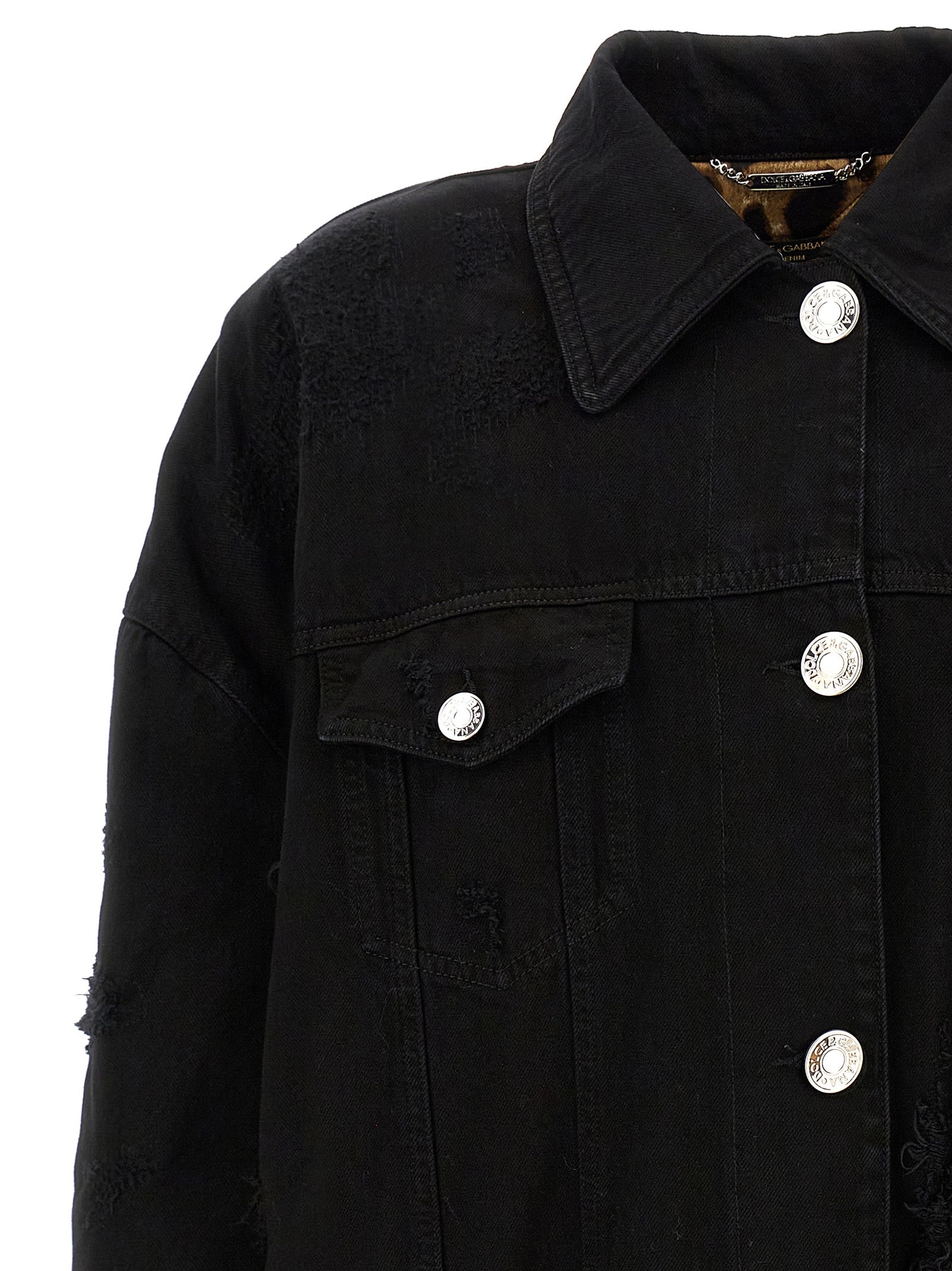 Dolce & Gabbana Black Cotton Denim Jacket Dolce & Gabbana