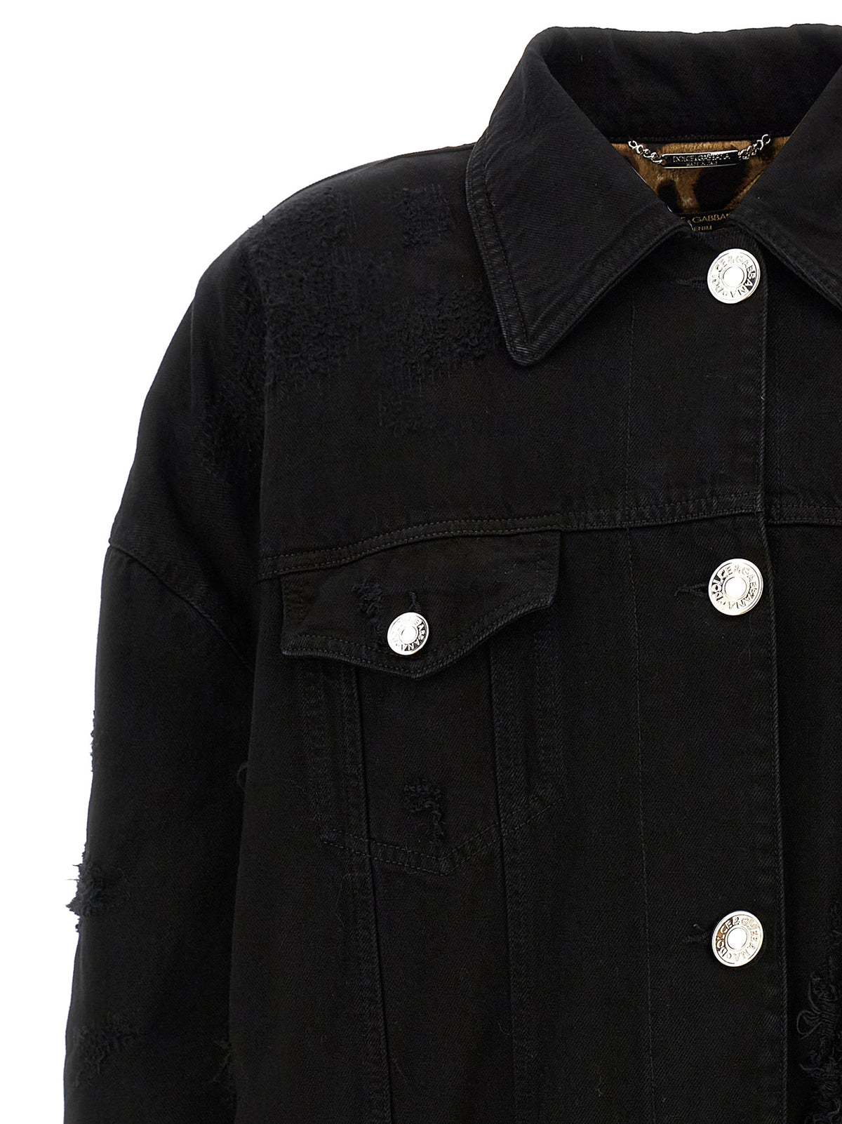 Dolce & Gabbana Black Cotton Denim Jacket Dolce & Gabbana