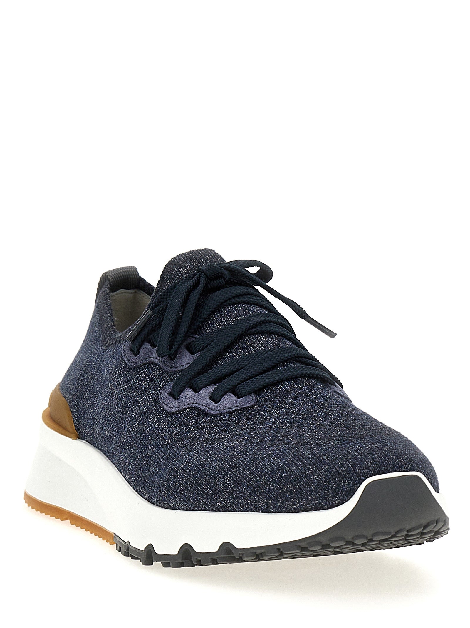 Brunello Cucinelli Blue Cotton Athletic Sneakers Brunello Cucinelli