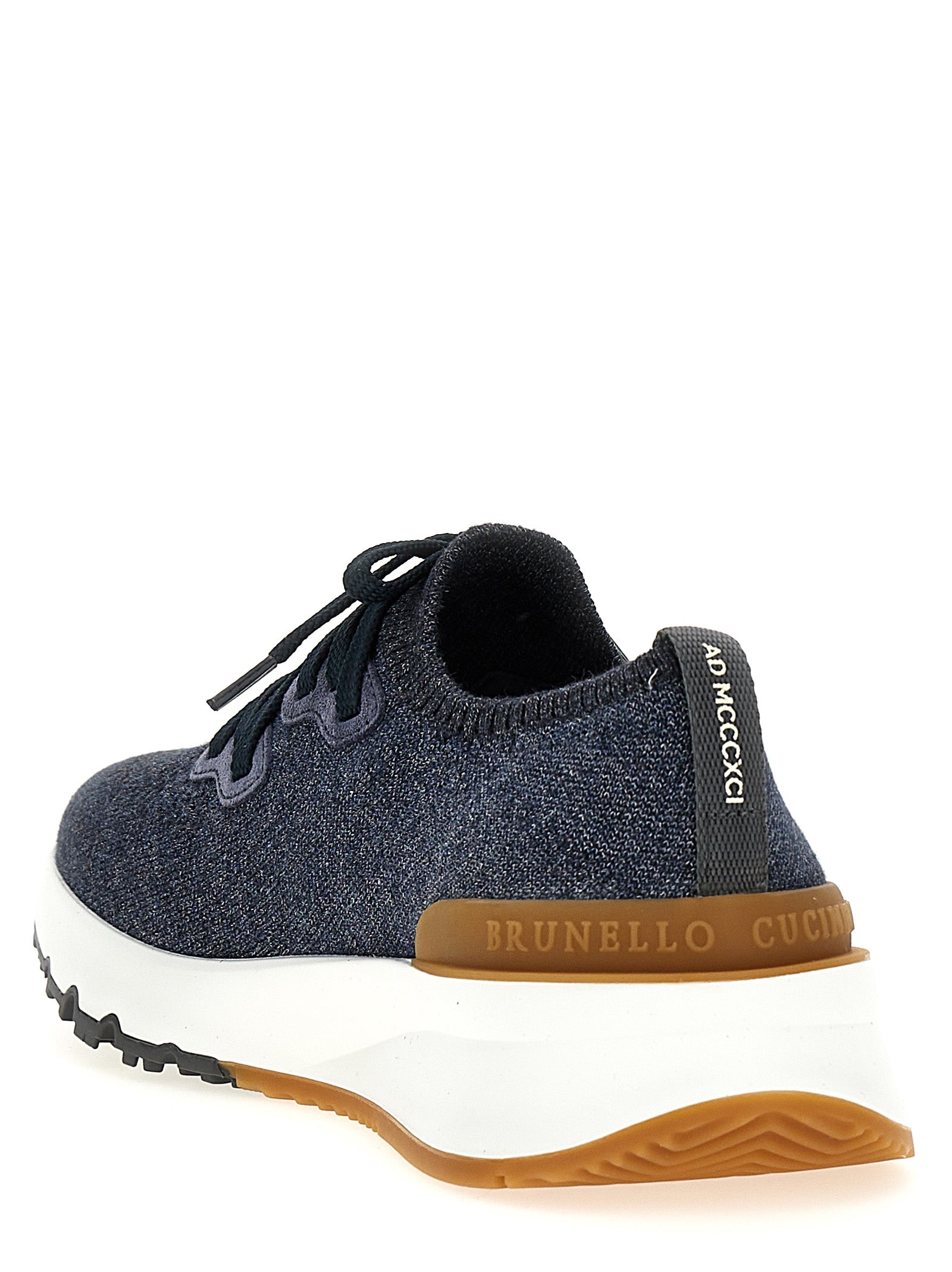 Brunello Cucinelli Blue Cotton Athletic Sneakers Brunello Cucinelli