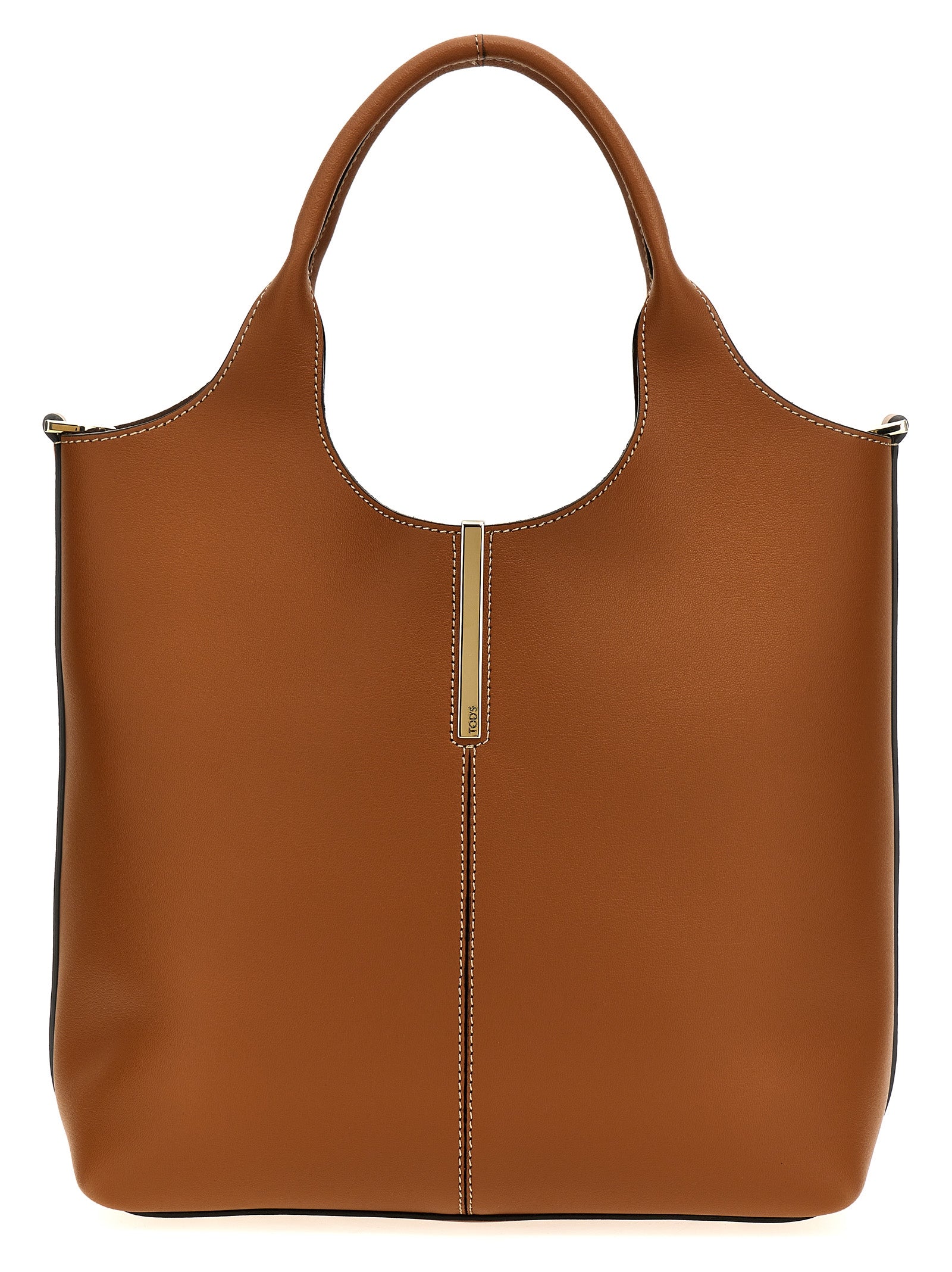 Tod's Brown Calfskin Tote Bag Tod's