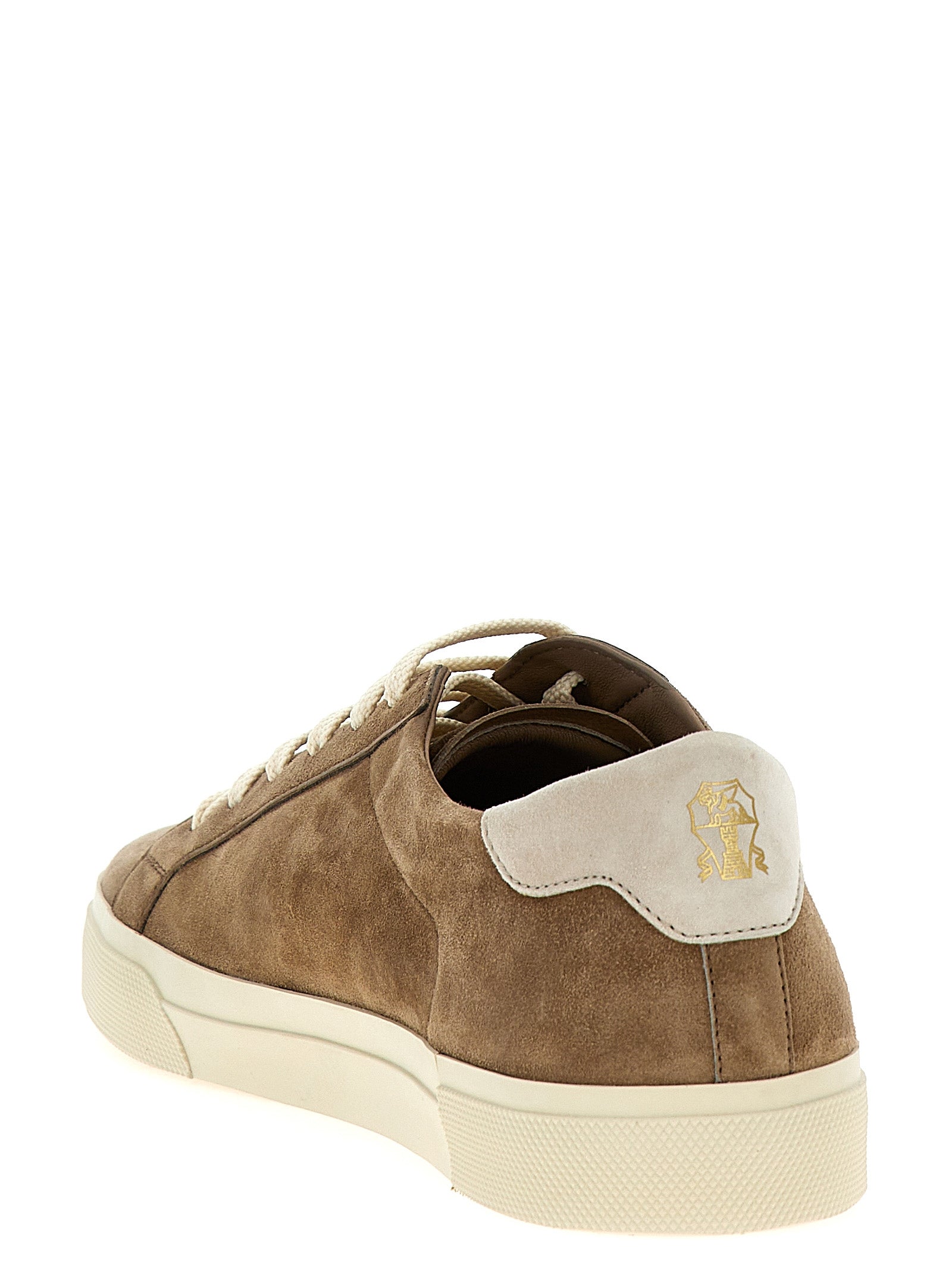 Brunello Cucinelli Beige Calfskin Low Top Sneakers Brunello Cucinelli