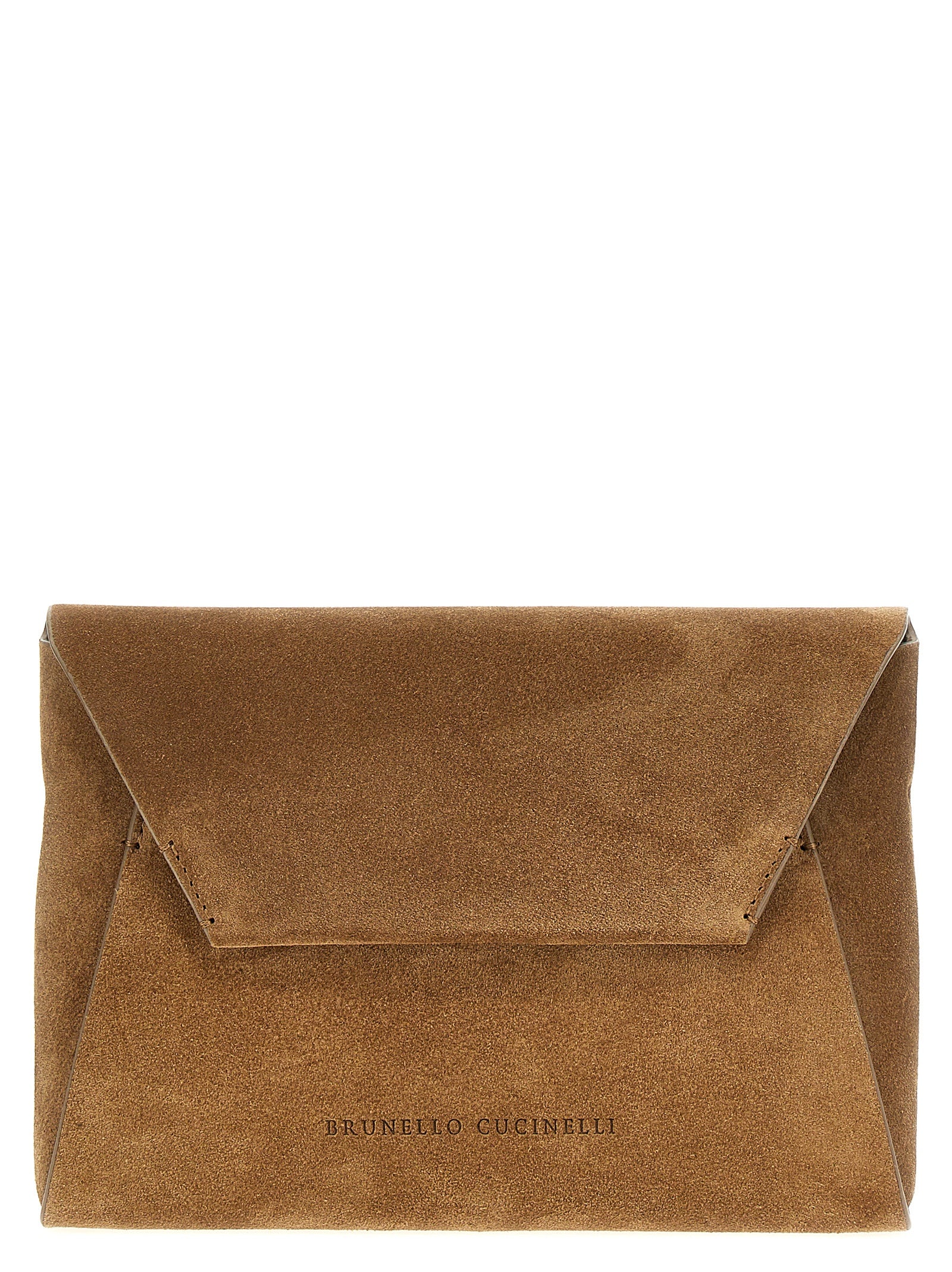 Brunello Cucinelli Brown Calfskin Clutch Bag Brunello Cucinelli
